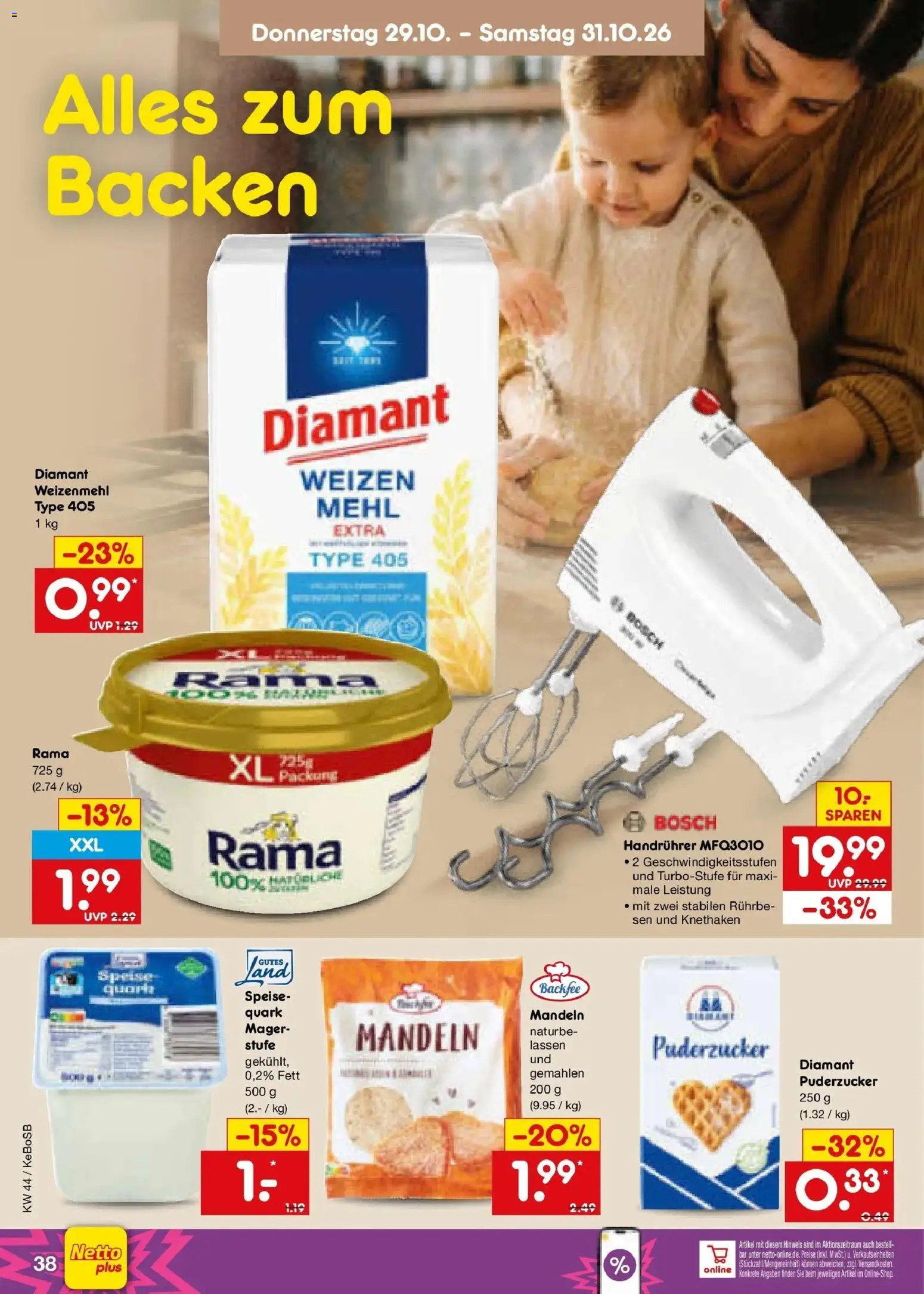 Netto Marken-Discount Prospekt Koblenz – gültig ab 26.10.2026 | Seite: 52 | Produkte: Bosch, Mehl, Quark, Weizenmehl