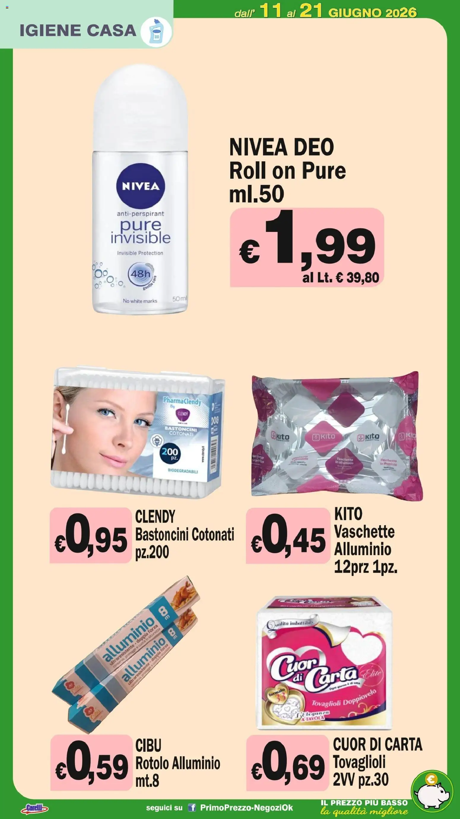 Volantino Primo Prezzo del 11.06.2026 | Pagina: 22 | Prodotti: Alluminio, Vaschette