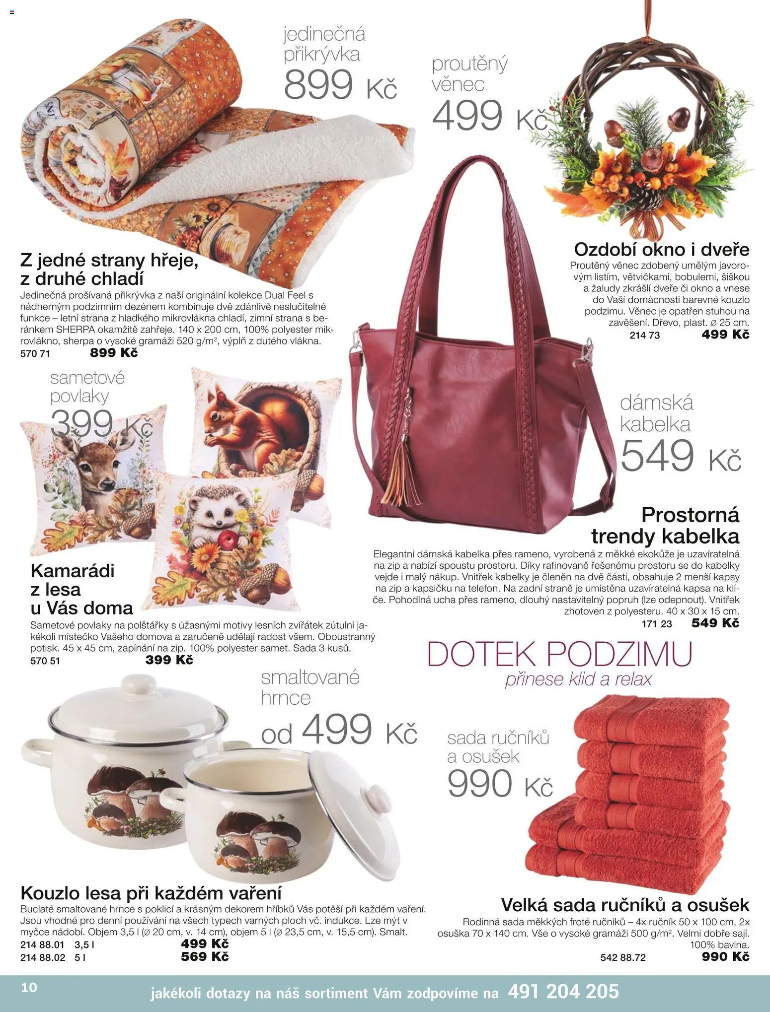 Decodoma katalog Podzim 2026 od 01.09.2026 | Strana: 10 | Produkty: Ručník, Polštářky, Hrnce, Kabelka