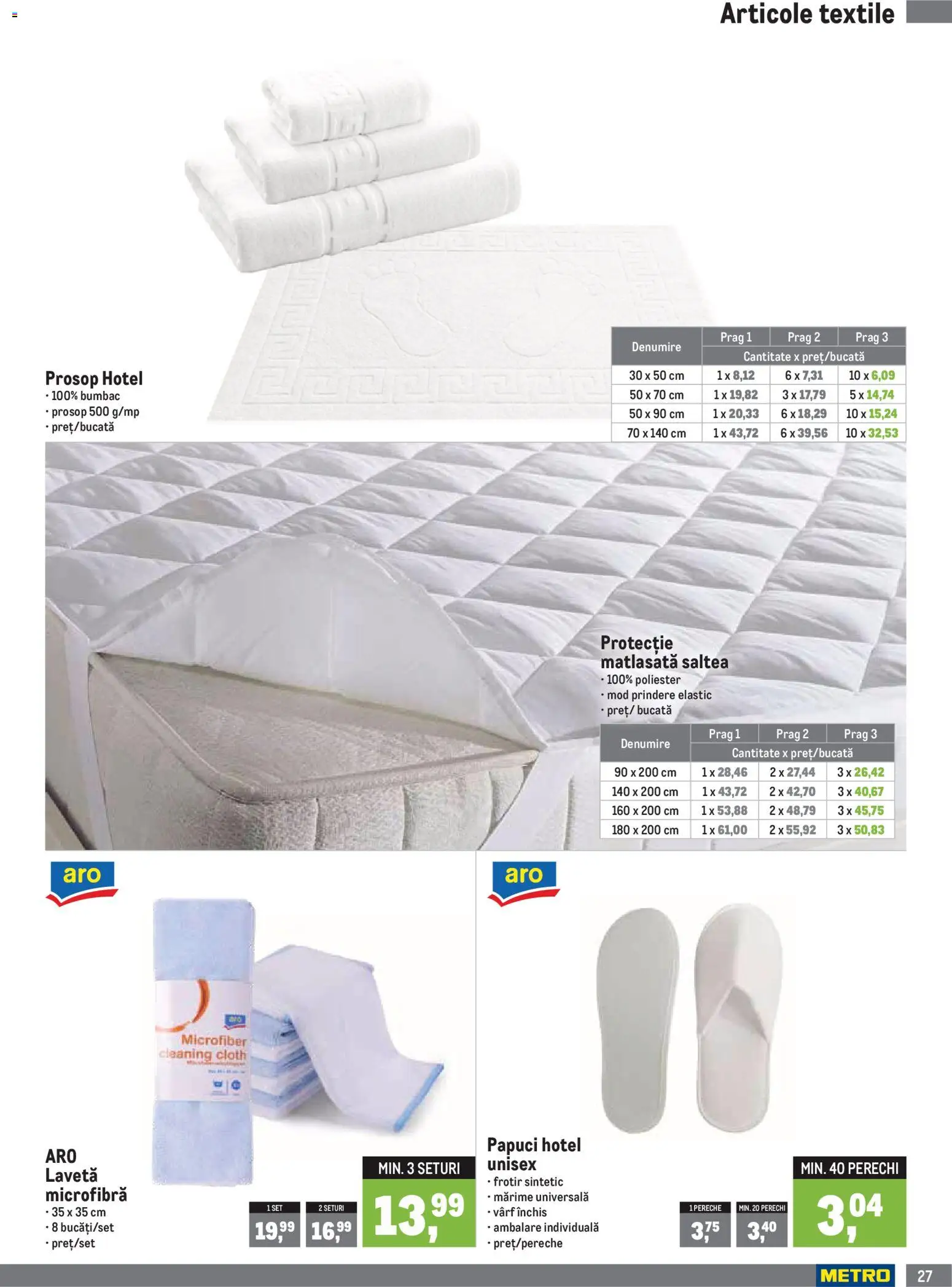 Noul catalog Metro – valabil de la 01.07.2026 | Pagină: 27 | Produse: Saltea, Papuci