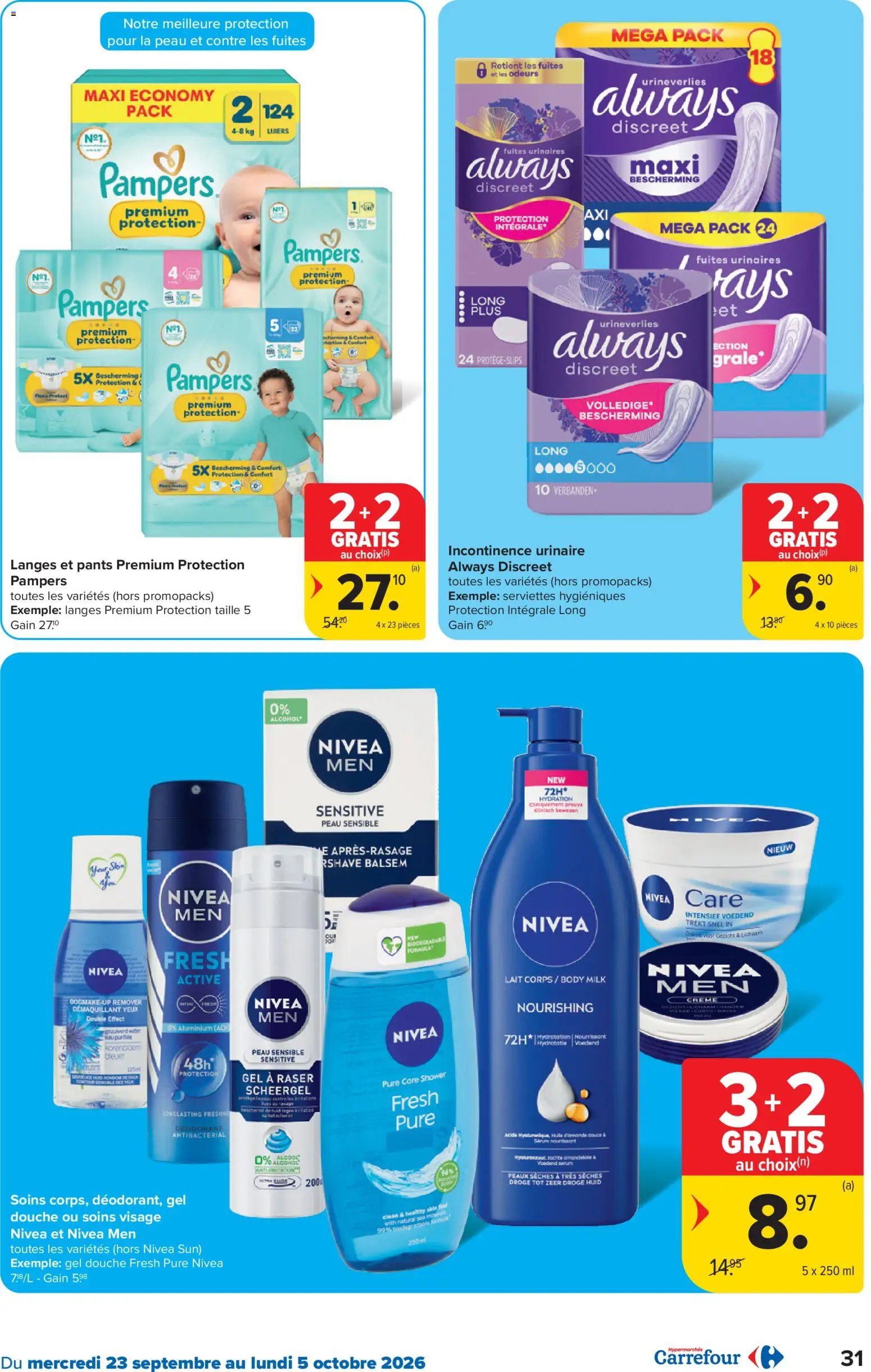 {H1} | Pagina: 31 | Producten: Pampers, Pads, Gel, Douche
