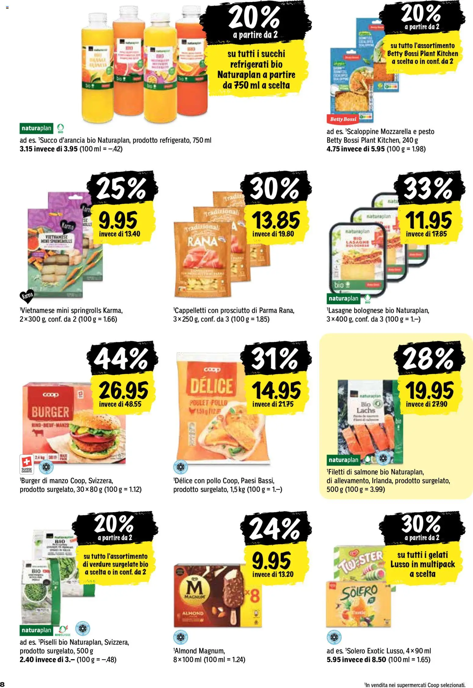 Coop aktionen IT – gültig ab 03.09.2026 | Seite: 8 | Produkte: Magnum, Burger, Lachs