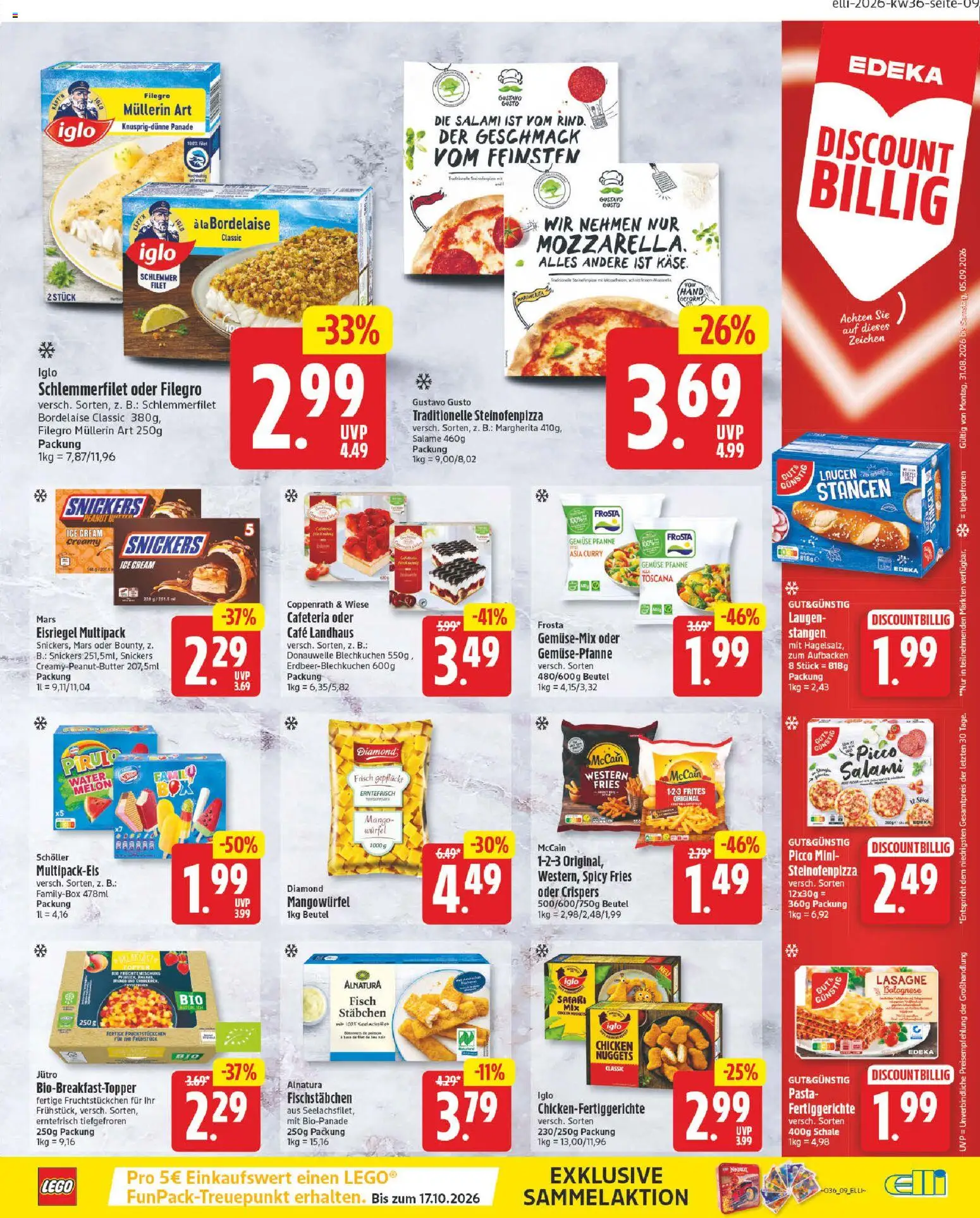 Elli Markt Prospekt Delbrück – gültig ab 31.08.2026 | Seite: 15 | Produkte: Gustavo gusto, Mars, Mango, Salami