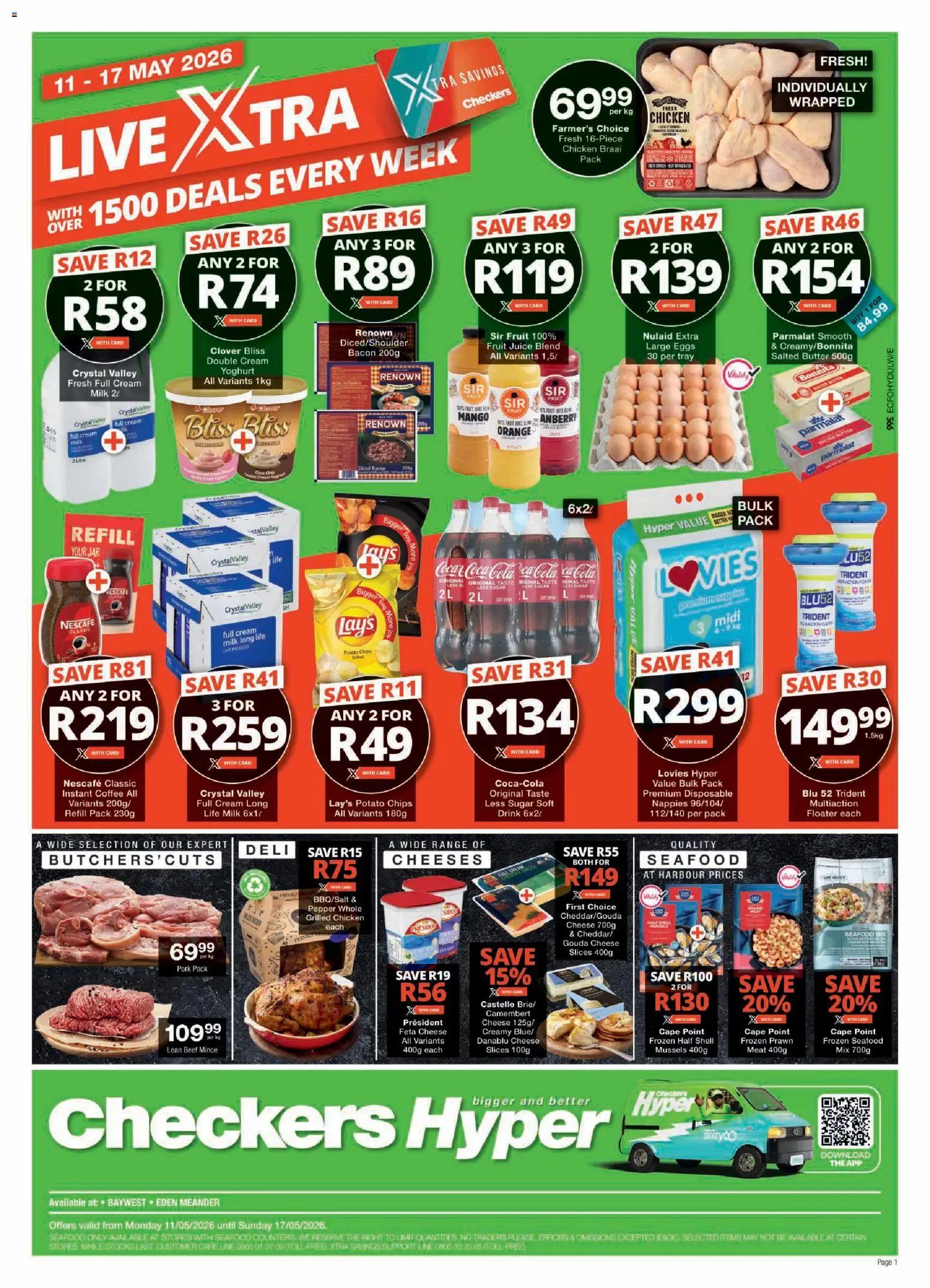 New Checkers catalogue – valid from 11.05.2026 | Page: 1 | Products: Juice, Chicken, Pork, Pepper