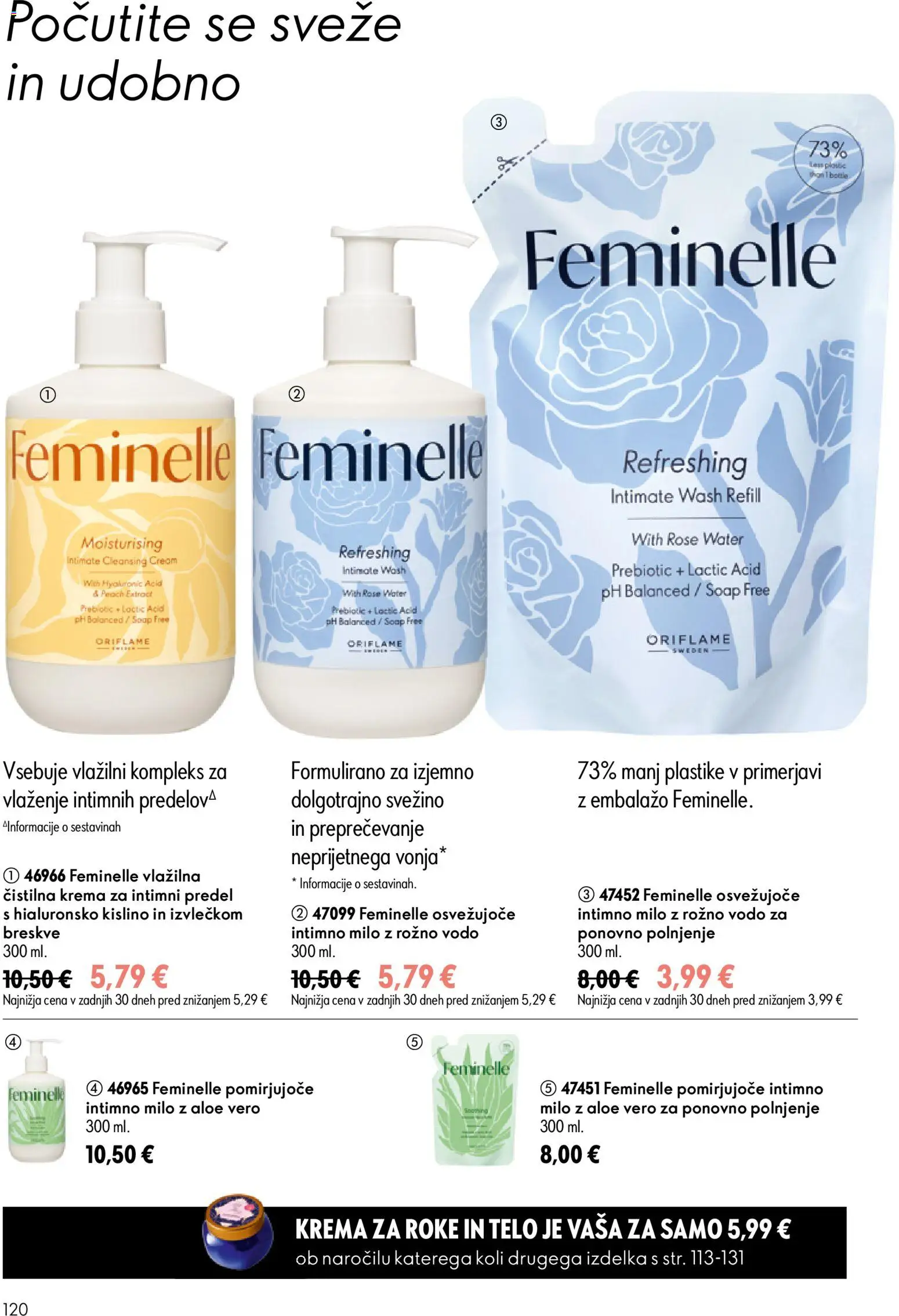Novi Oriflame katalog ponudbe – veljaven od 24.06.2026 | Stran: 120 | Izdelki: Intimno milo, Krema, Krema za roke, Milo