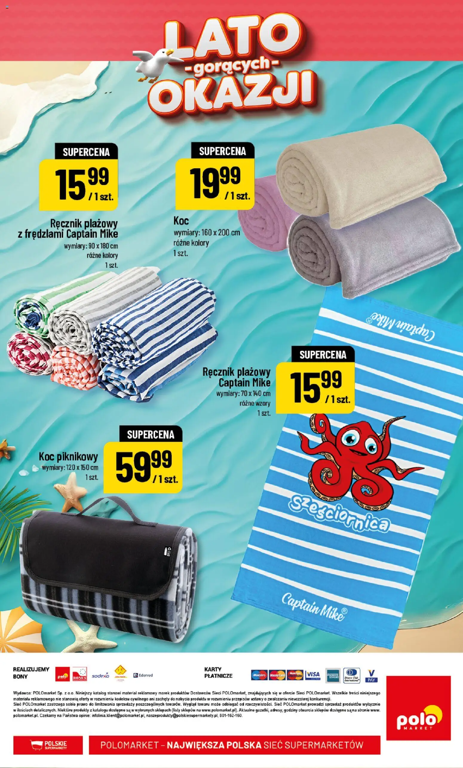 Nowa POLOmarket gazetka od jutra 24.06.2026 | Strona: 20 | Produkty: Koc, Koc piknikowy