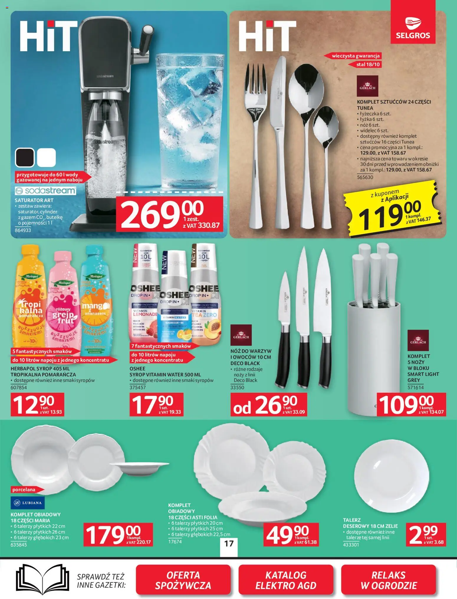 Selgros cash&carry gazetka - Oferta przemysłowa od 07.05.2026 | Strona: 19 | Produkty: Syrop, Talerze, Sodastream