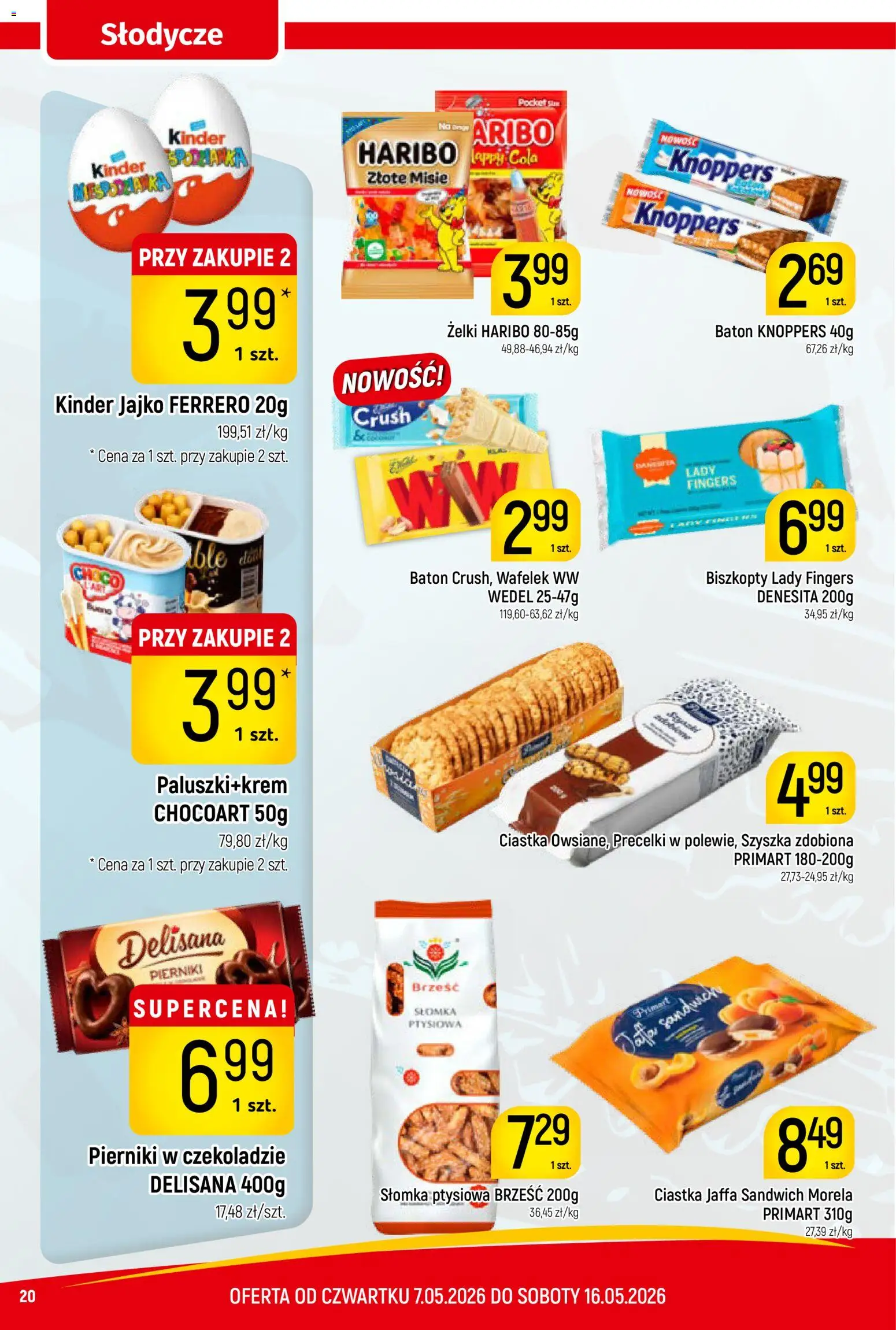 Piotruś Pan gazetka od 07.05.2026 | Strona: 20 | Produkty: Sandwich, Kinder jajko, Baton, Żelki