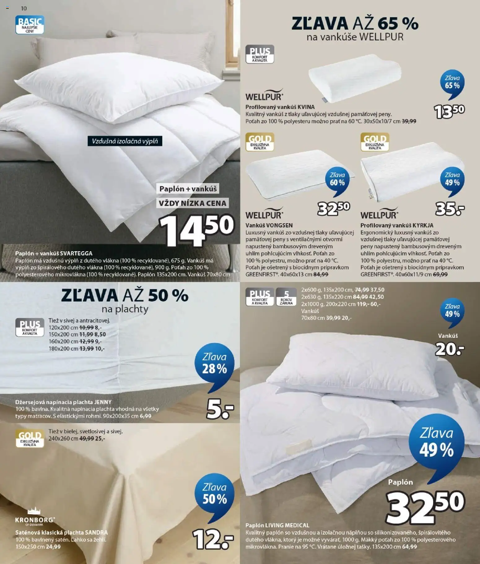 Nové JYSK akcie – leták je platný od 29.07.2026 | Strana: 10 | Produkty: Plachta, Vankúš, Vankúše