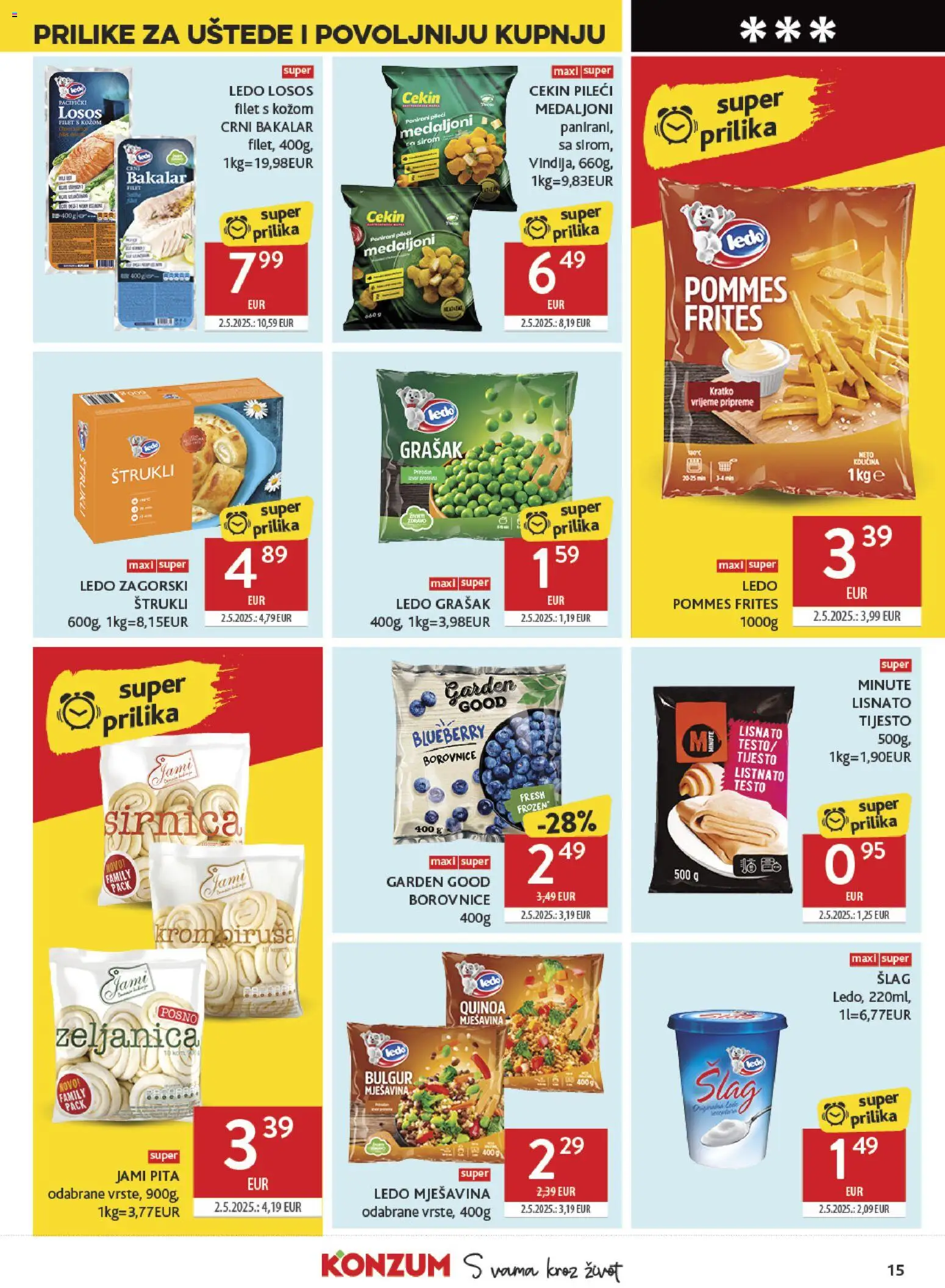 Konzum HR akciós ujság - amely érvényes a következő dátumtól: 2026.08.12. | Oldal: 15 | Termékek: Pick, Pita, Quinoa, Bulgur