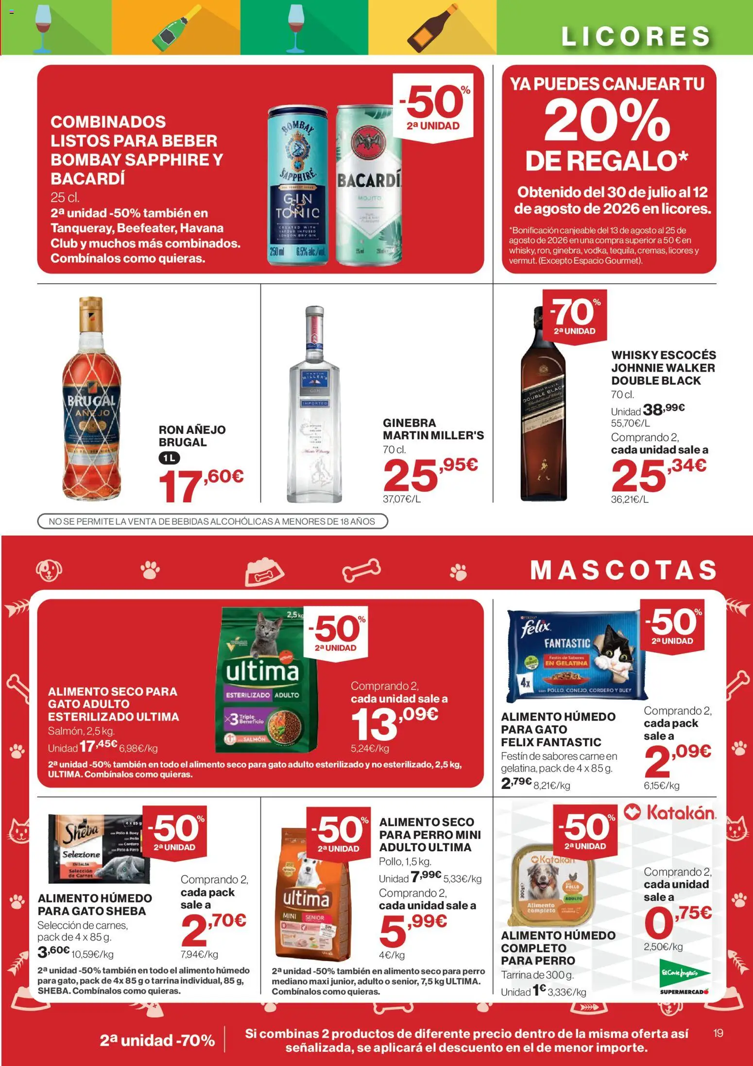 El Corte Inglés ofertas │ válido desde el 13/08/2026 | Página: 19 | Productos: Havana, Salmón, Bombay Sapphire, Cordero