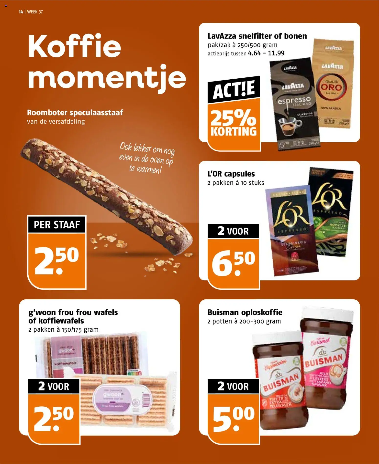 {H1} | Pagina: 14 | Producten: Oploskoffie, Lavazza, Wafels, Bonen