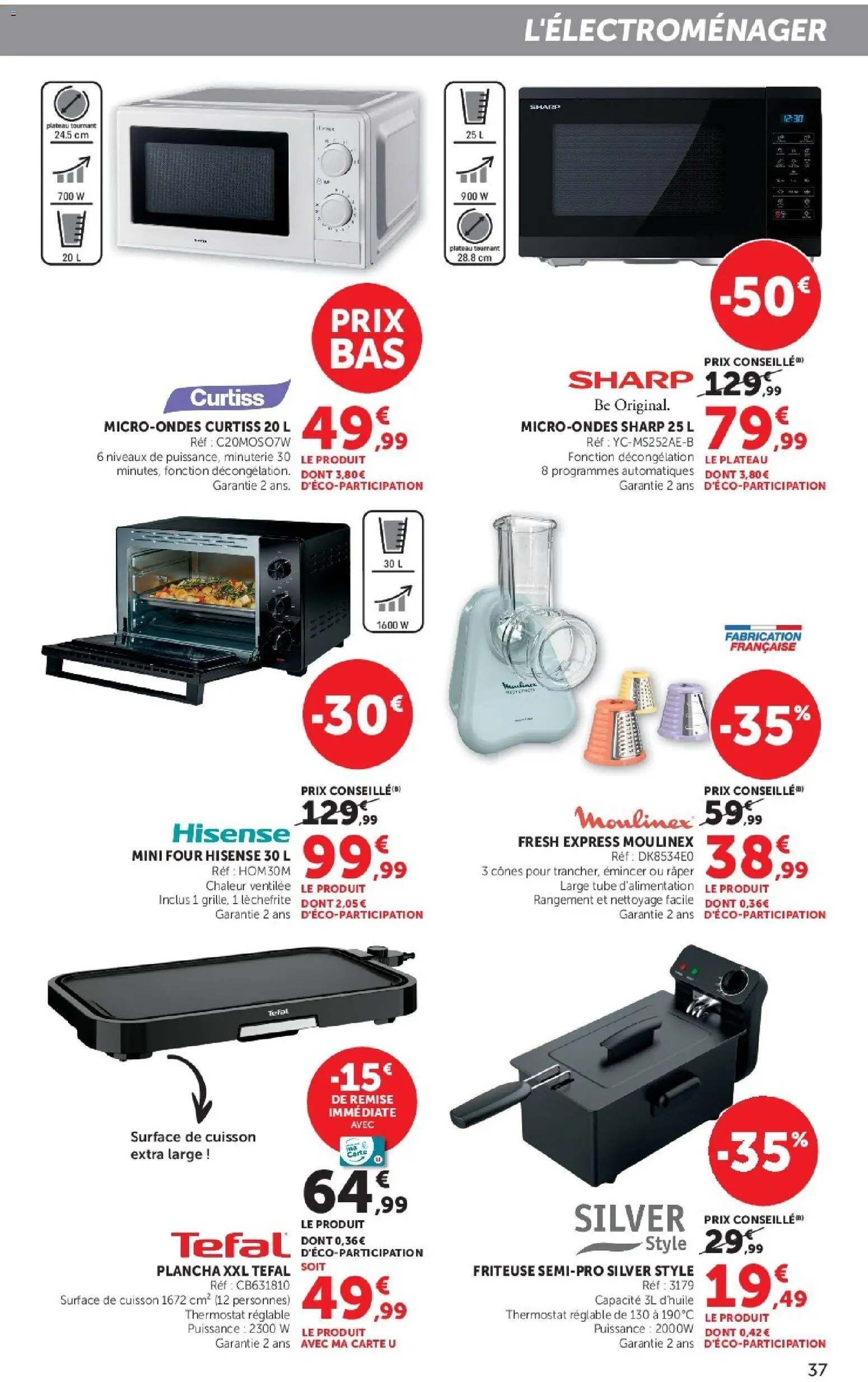 {H1} | Page: 37 | Produits: Four, Plateau, Tefal, Mini four