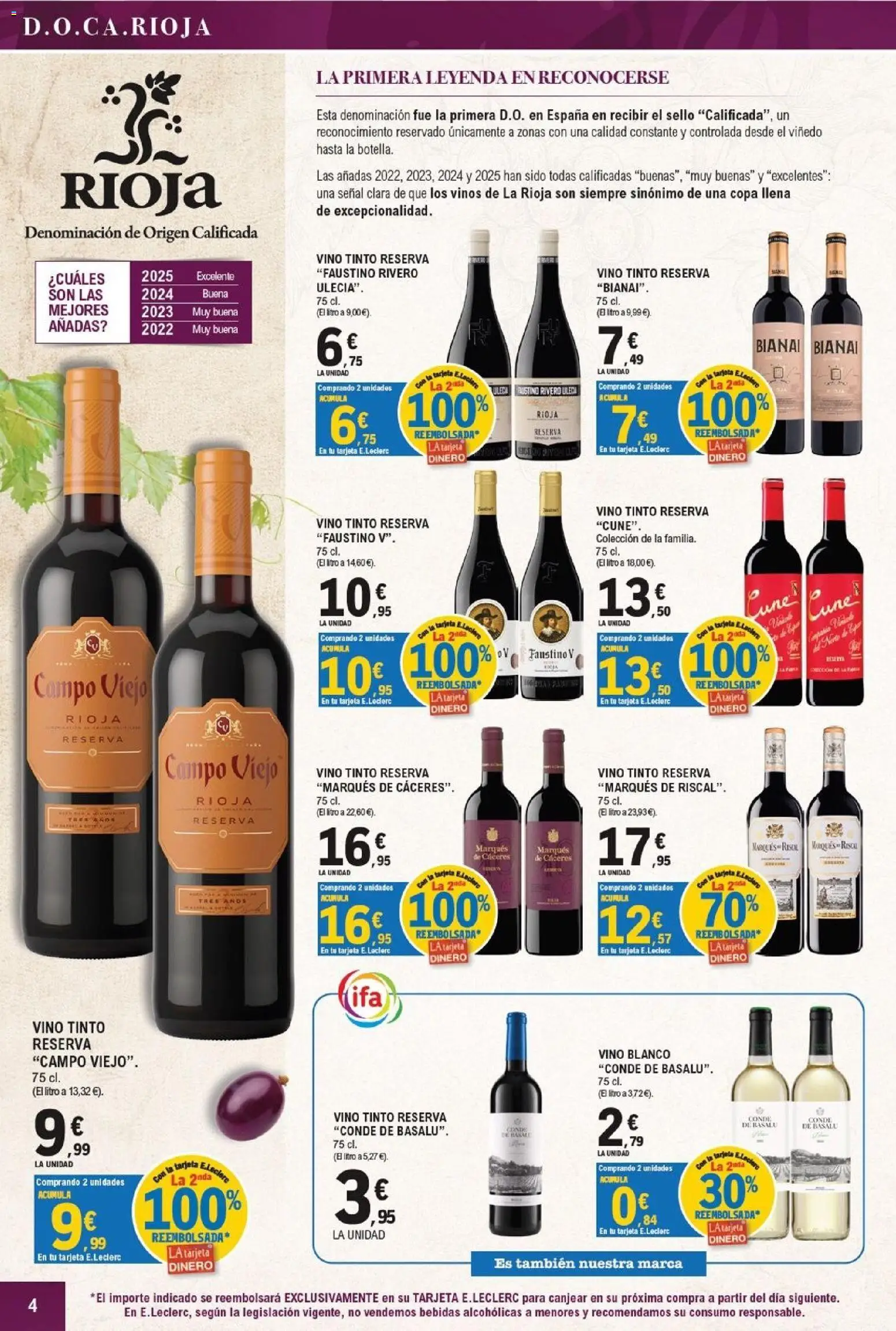 E.Leclerc - Majadahonda │ válido desde el 16/09/2026 | Página: 4 | Productos: Vino tinto, Vino, Vino blanco, Bebidas