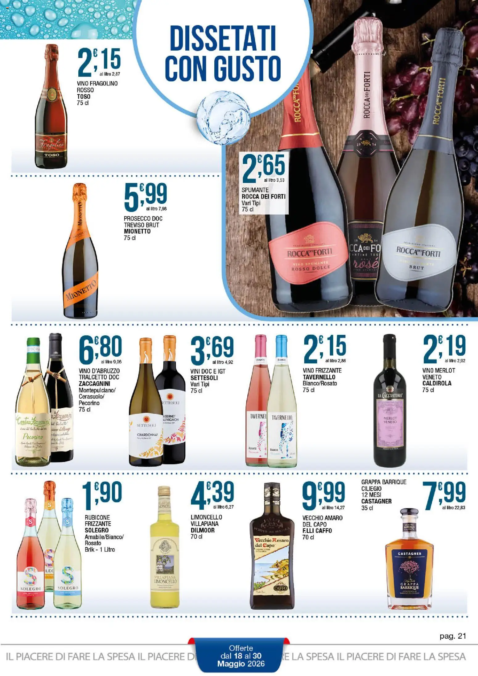 Volantino Sidis del 18.05.2026 | Pagina: 21 | Prodotti: Prosecco, Vino, Limoncello, Grappa