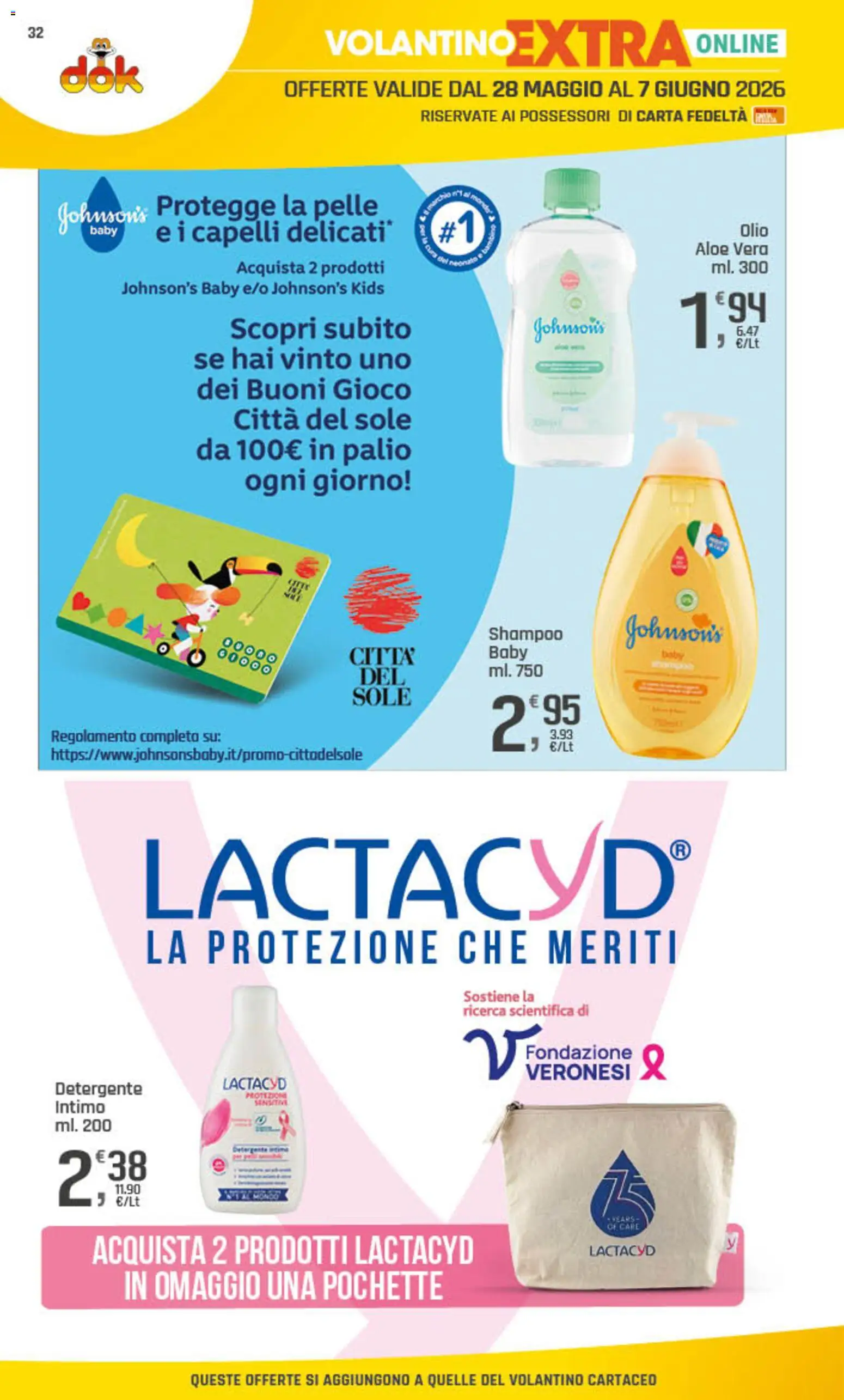 Volantino DOK del 28.05.2026 | Pagina: 33 | Prodotti: Shampoo, Olio, Gioco, Aloe vera
