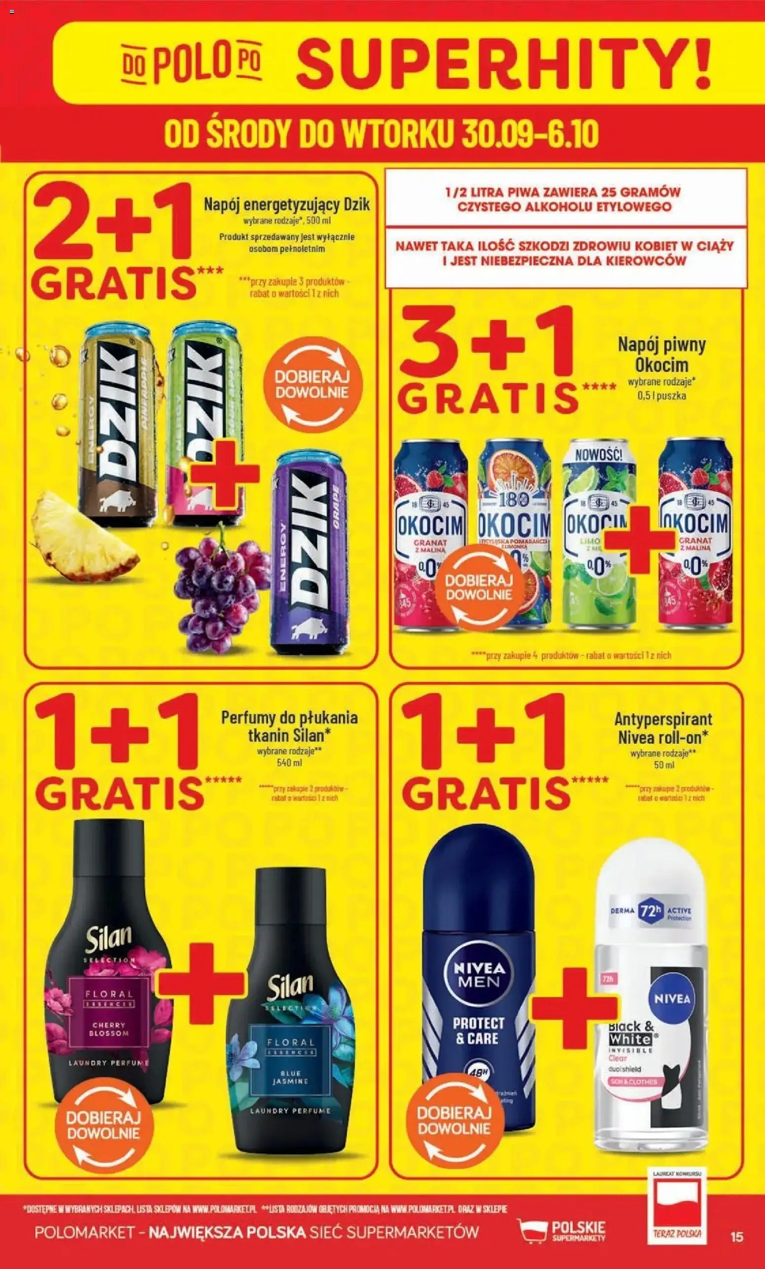 Nowa POLOmarket gazetka od jutra 30.09.2026 | Strona: 15 | Produkty: Malina, Perfumy, Antyperspirant