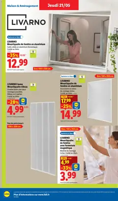 LIDL - Prévisualisation de LIVARNO Moustiquaire de fenêtre en aluminium, Cadre solide en aluminium thermolaqué. L'unité au choix. valide à partir de 21.05.2026 | Page: 28