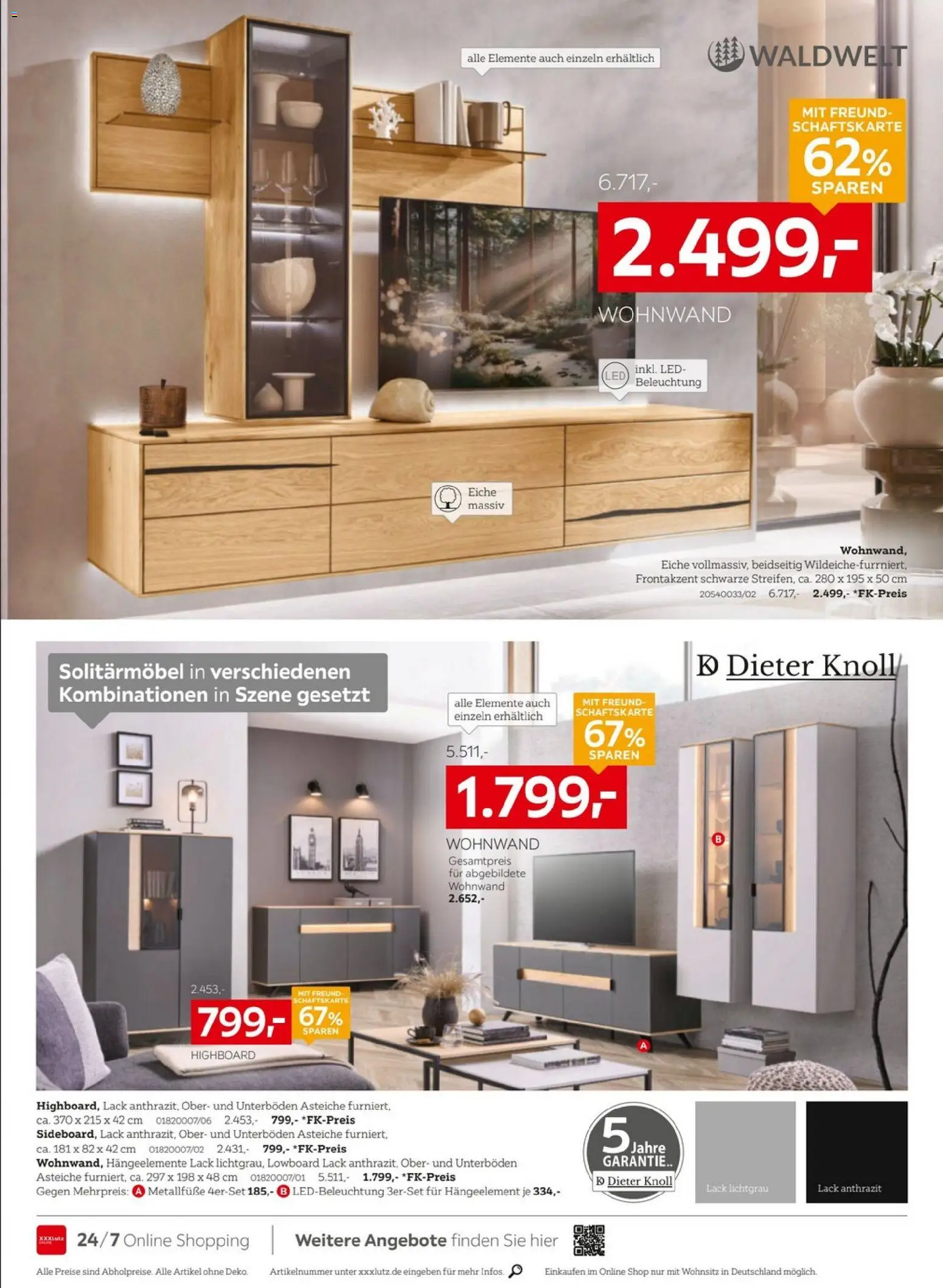 XXXLutz Personalrabatt für alle – gültig ab 02.09.2026 | Seite: 12 | Produkte: Wohnwand, Lowboard, HIghboard
