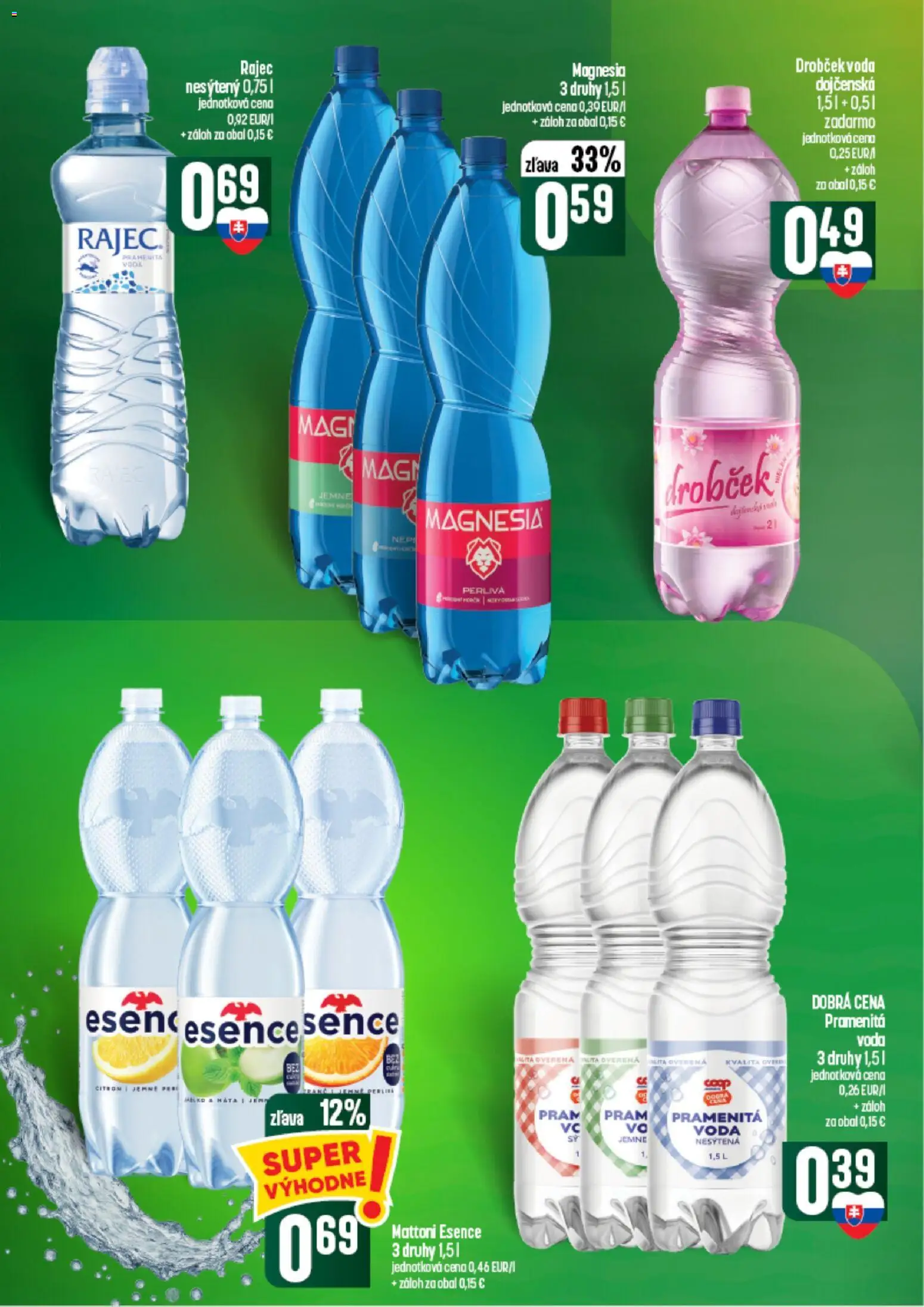 Nové COOP Jednota akcie – leták je platný od 24.09.2026 | Strana: 44 | Produkty: Rajec, Mattoni, Voda