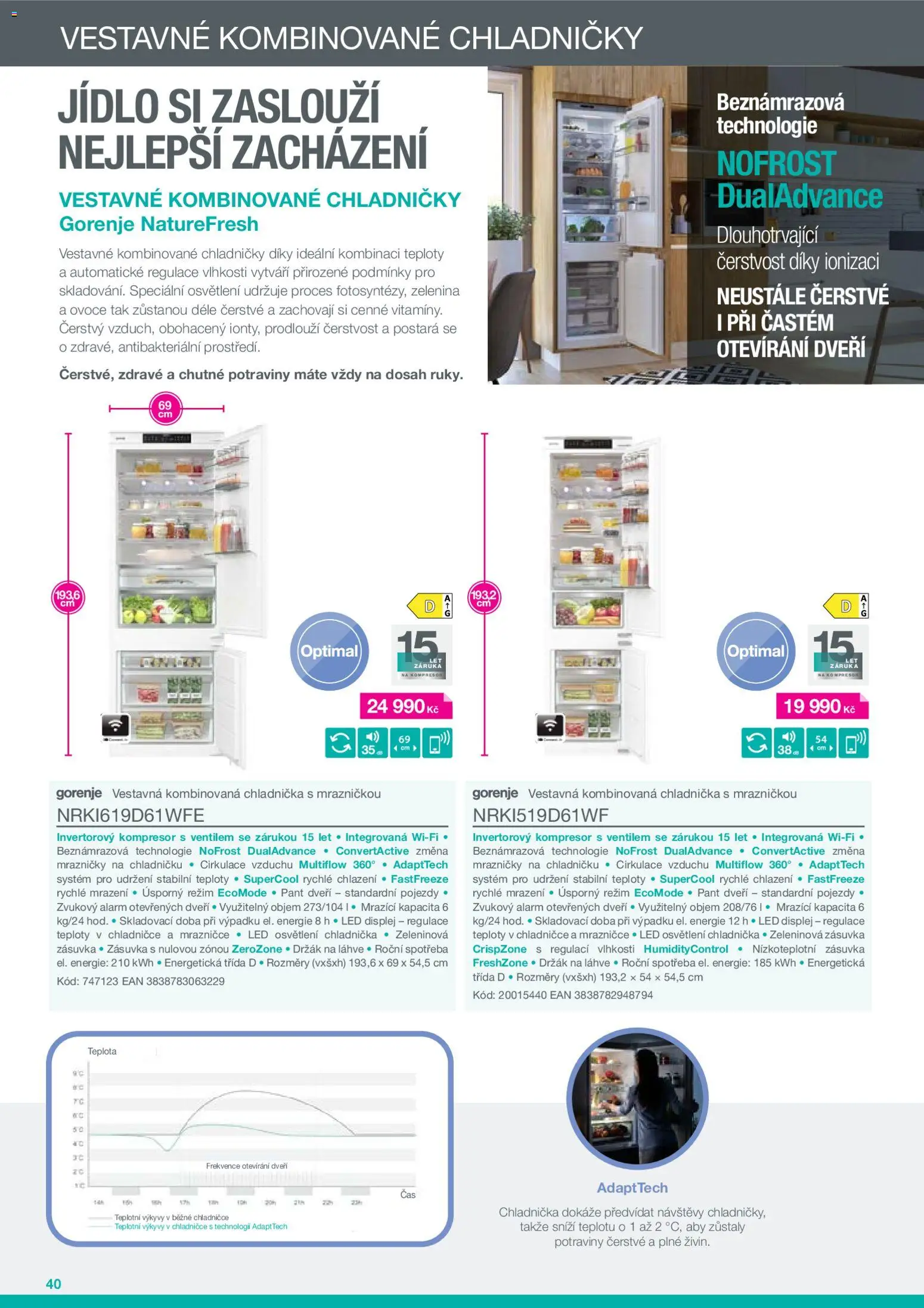 Möbelix leták - Gorenje od 01.01.2026 | Strana: 40 | Produkty: Ovoce, Chladnička, Lahve, Potraviny