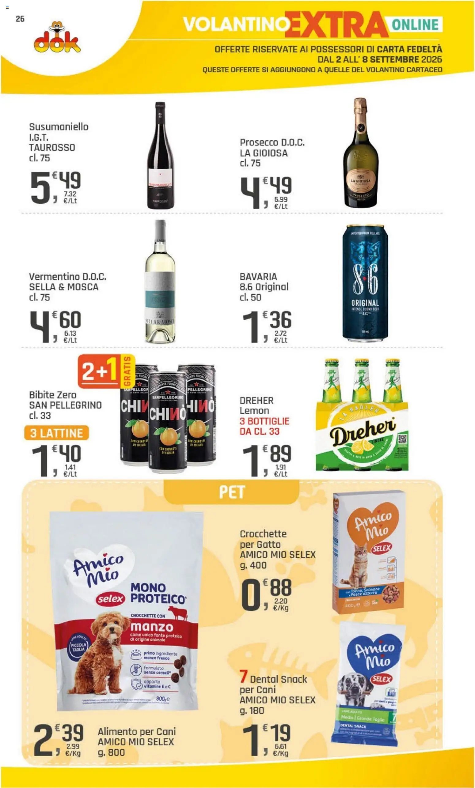 Volantino DOK del 02/09/2026 | Pagina: 27 | Prodotti: Pesce, Manzo, Crocchette, Prosecco D.O.C.