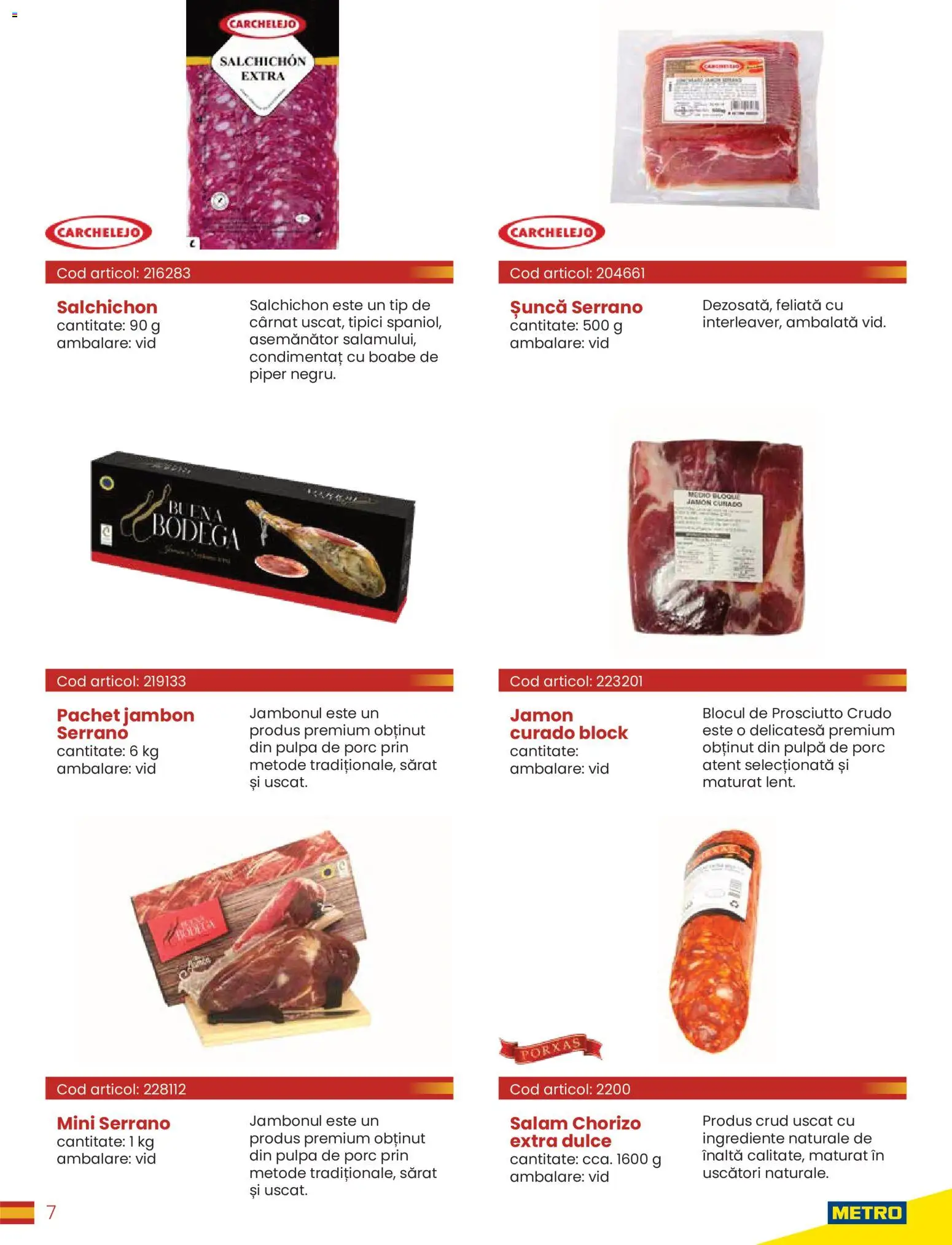 Noul catalog Metro – valabil de la 30.03.2026 | Pagină: 7 | Produse: Salam, Șuncă, Piper