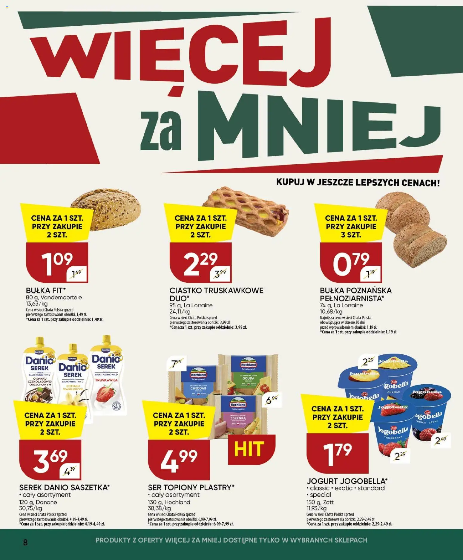 Chata Polska gazetka od 16.07.2026 | Strona: 8 | Produkty: Ser, Bułka poznańska, Cheddar, Owoce
