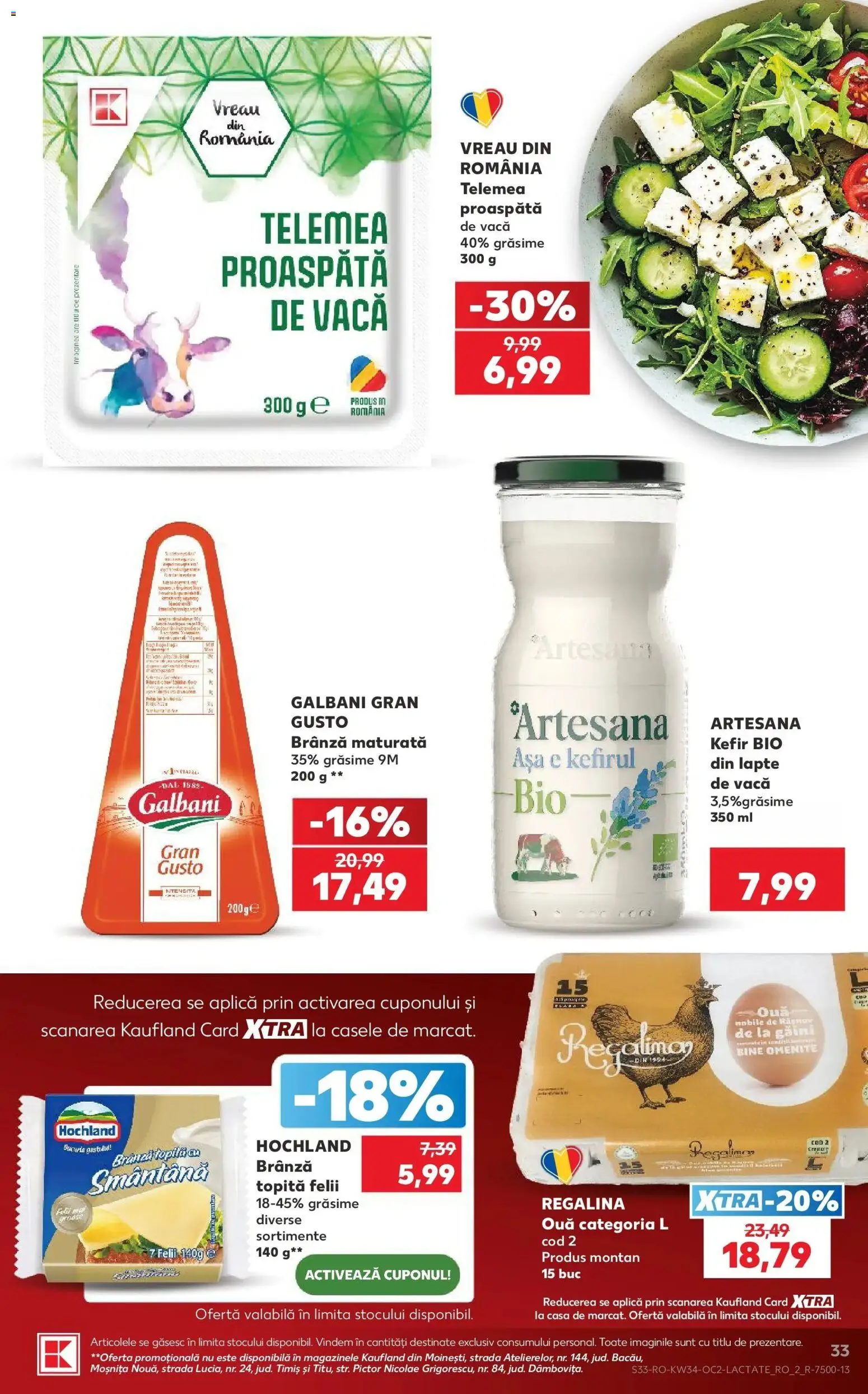 Kaufland Viseu de Sus 19.08.2026 - Revista si Oferta | Pagină: 33 | Produse: Aplică, Lapte, Ouă, Kefir