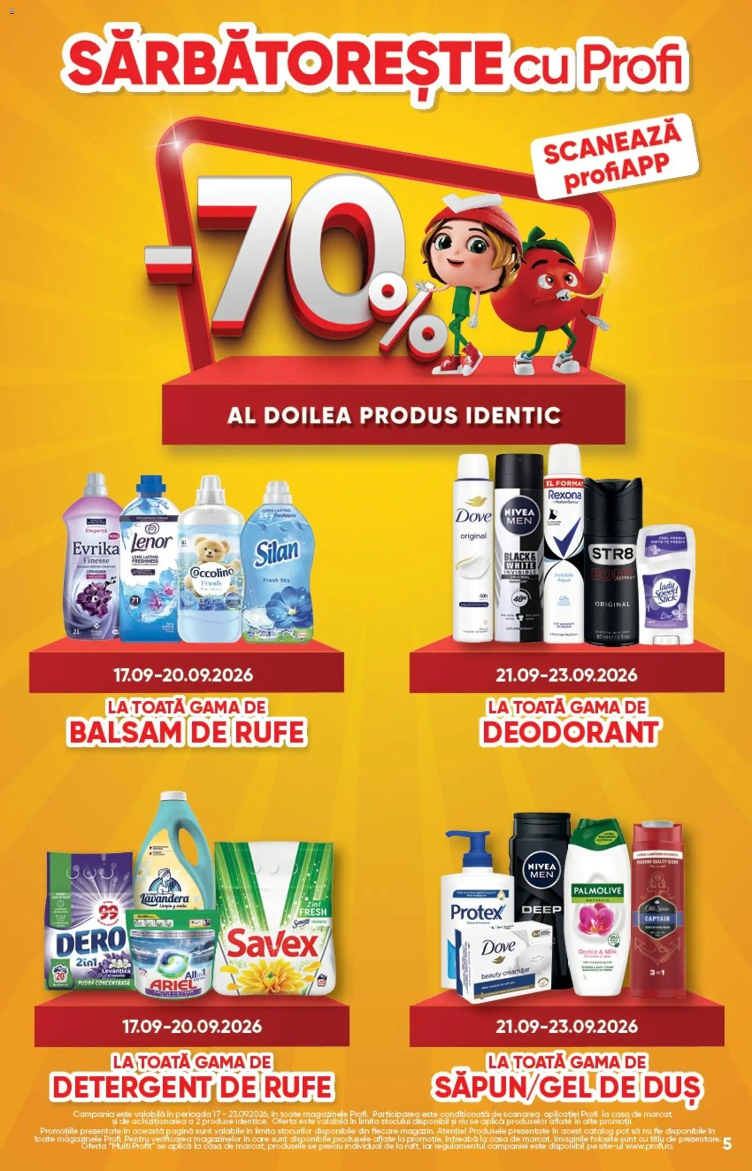 Noul catalog Profi – valabil de la 17.09.2026 | Pagină: 5 | Produse: Rexona, Pudră, Deodorant, Detergent
