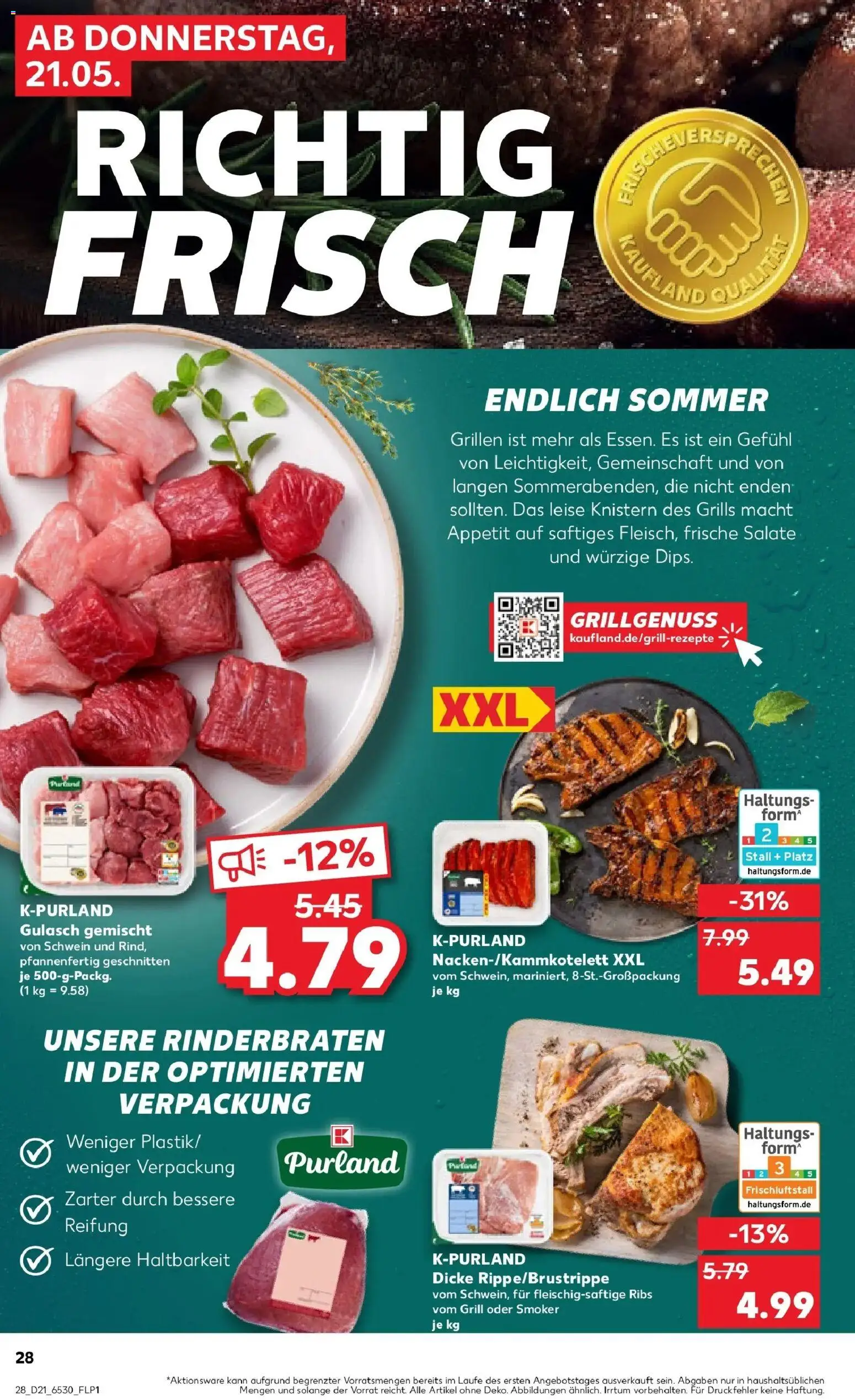 Kaufland Prospekt Oranienburg – gültig ab 18.05.2026 | Seite: 33 | Produkte: Rinderbraten, Grill, Gulasch