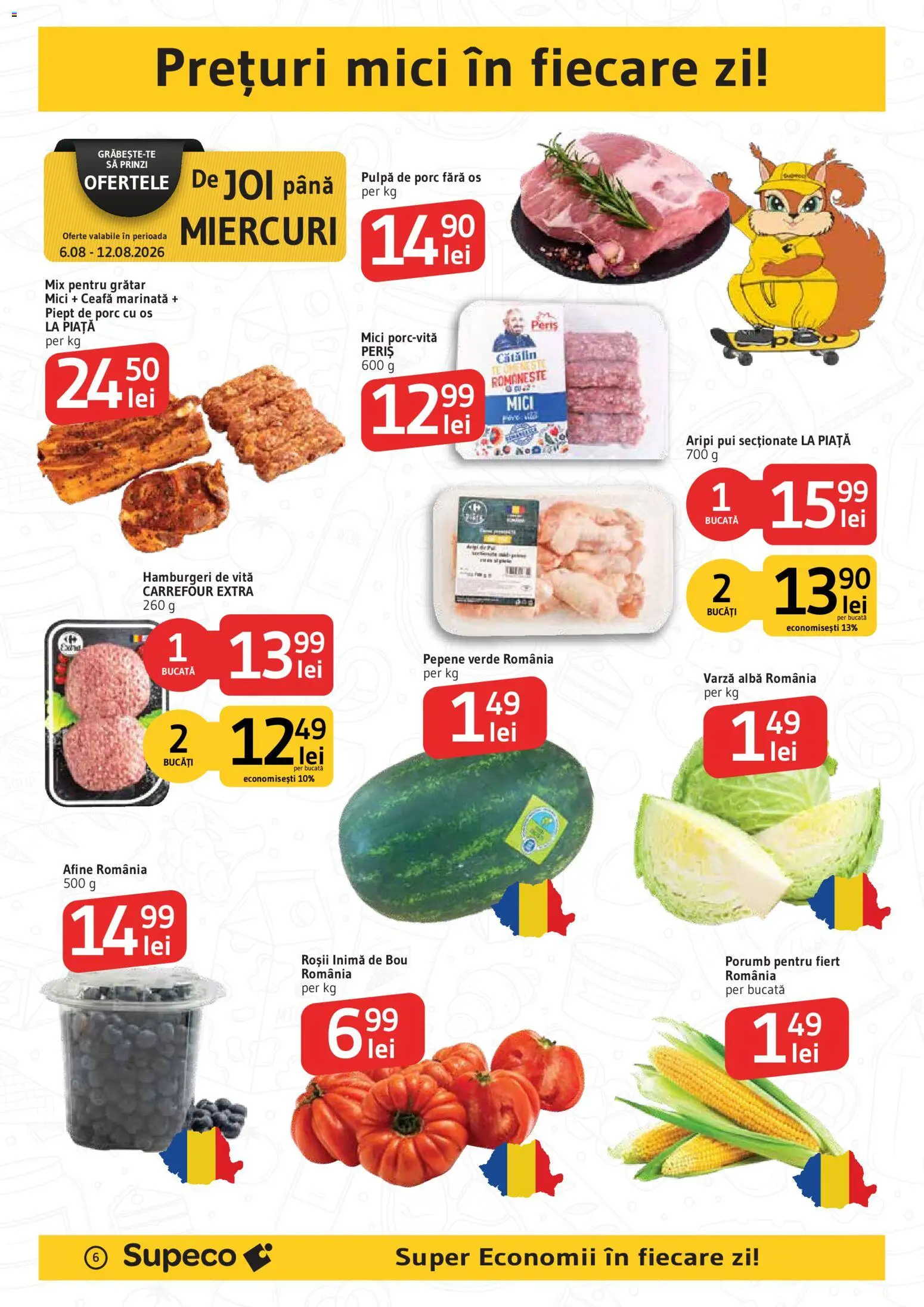 Noul catalog Supeco – valabil de la 06.08.2026 | Pagină: 8 | Produse: Varză, Pepene Verde, Mici, Porumb