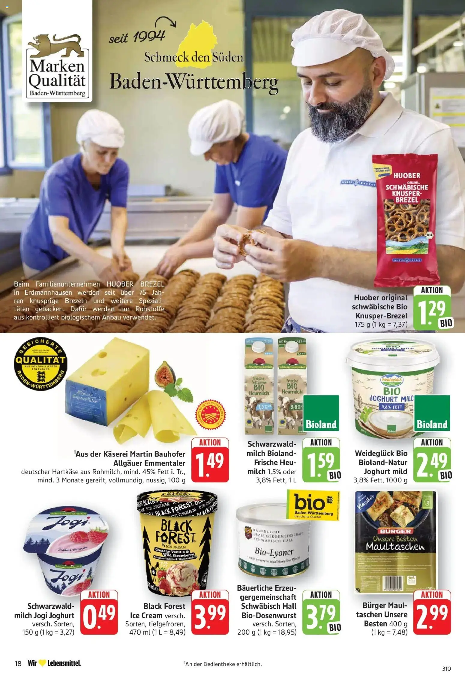 Edeka Prospekt Filderstadt-Bonlanden (ab 14.09.2026) » Angebote Online | Seite: 18 | Produkte: Milch, Joghurt, Himbeere, Maultaschen