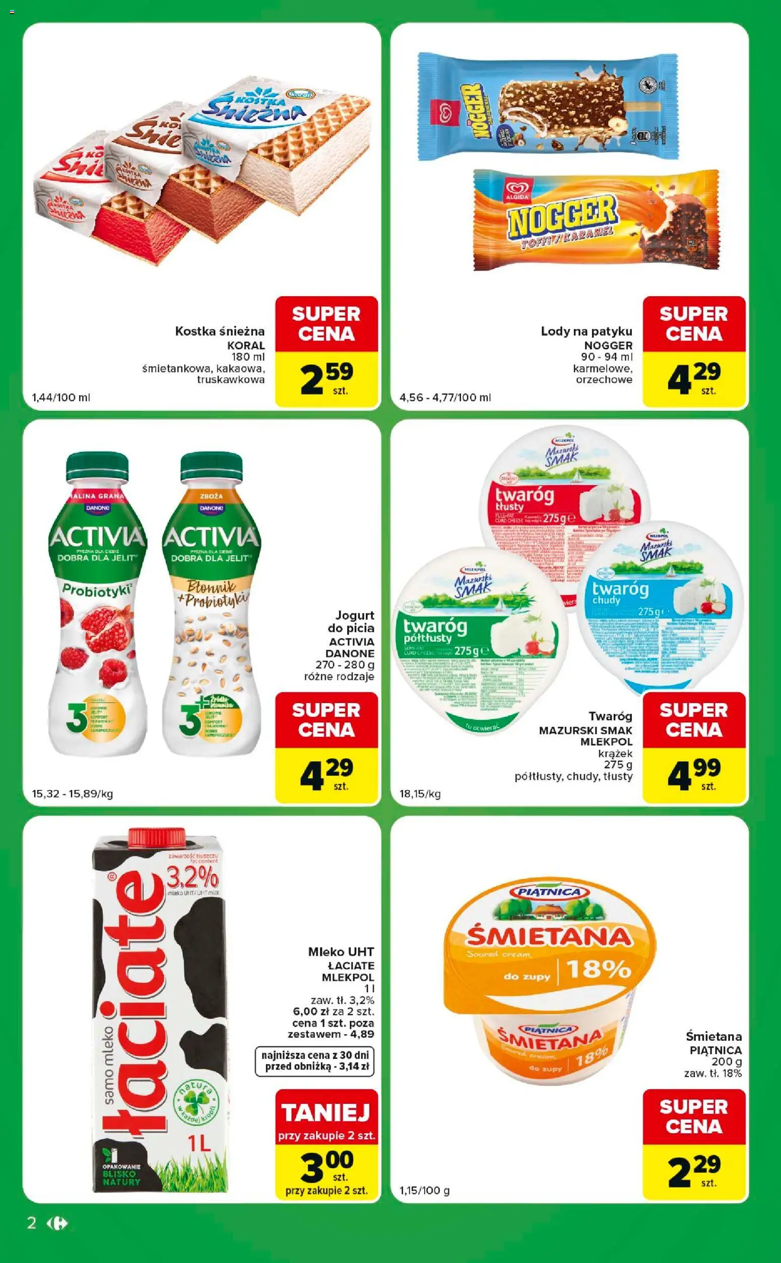Carrefour gazetka - Express od 21.07.2026 | Strona: 2 | Produkty: Lody na patyku, Jogurt, Twaróg, Lody