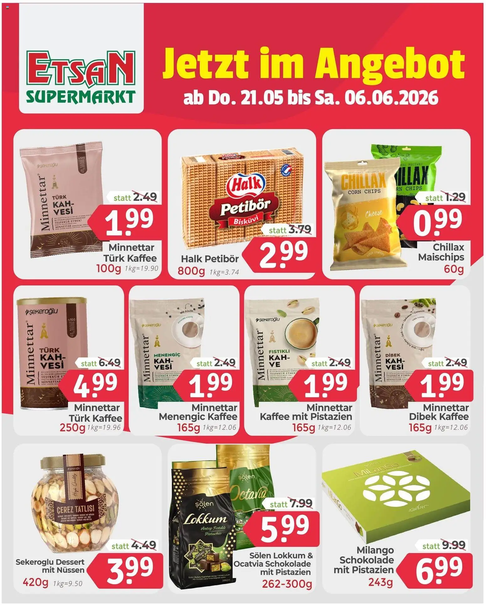 ETSAN Flugblatt gültig ab 21.05.2026 | Seite: 5 | Produkte: Chips, Kaffee, Schokolade