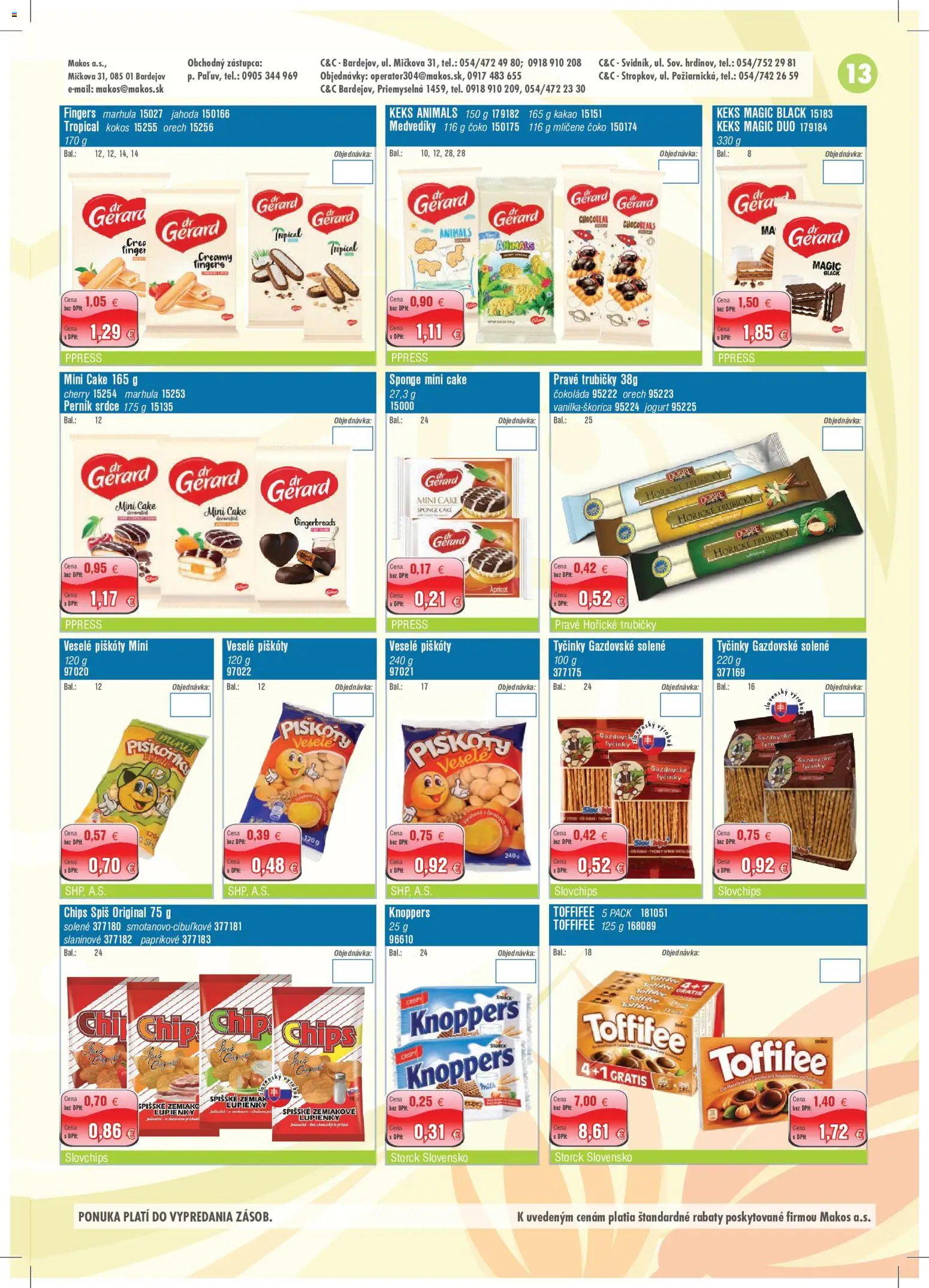 Nové Makos akcie – leták je platný od 29.06.2026 | Strana: 13 | Produkty: Jogurt, Čokoláda, Toffifee, Kakao