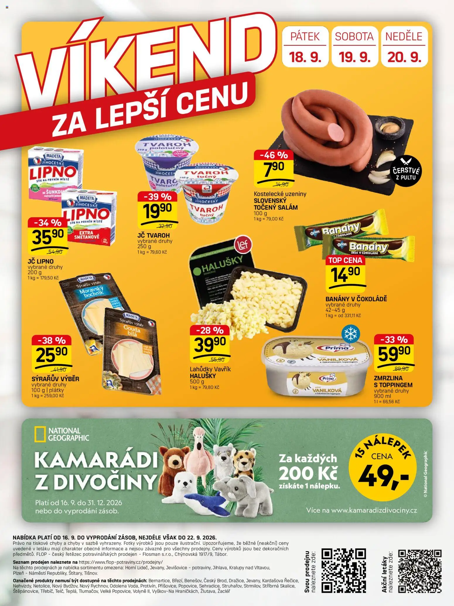 Flop leták - FlopTop od 16.09.2026 | Strana: 12 | Produkty: Salám, Banány, Tvaroh, Uzeniny