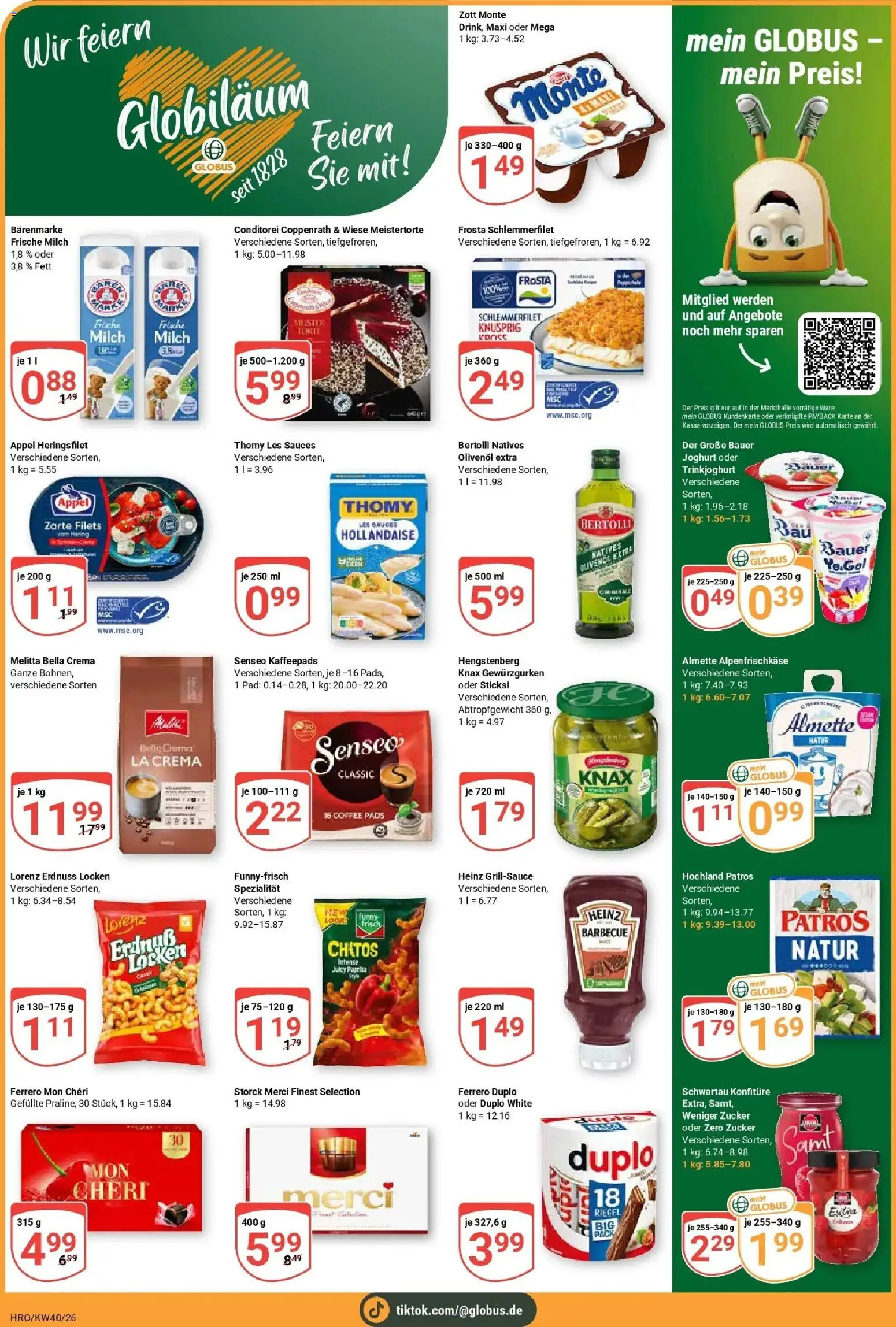 Globus Prospekt Rostock (ab 28.09.2026) » Angebote online | Seite: 2 | Produkte: Joghurt, Olivenol, Frosta, Mon cheri