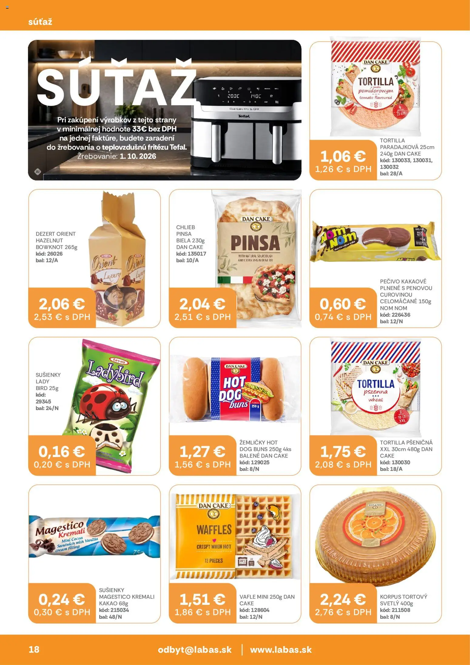 Nové Labaš akcie – leták je platný od 11.09.2026 | Strana: 18 | Produkty: Gril, Chlieb, Sušienky, Tefal
