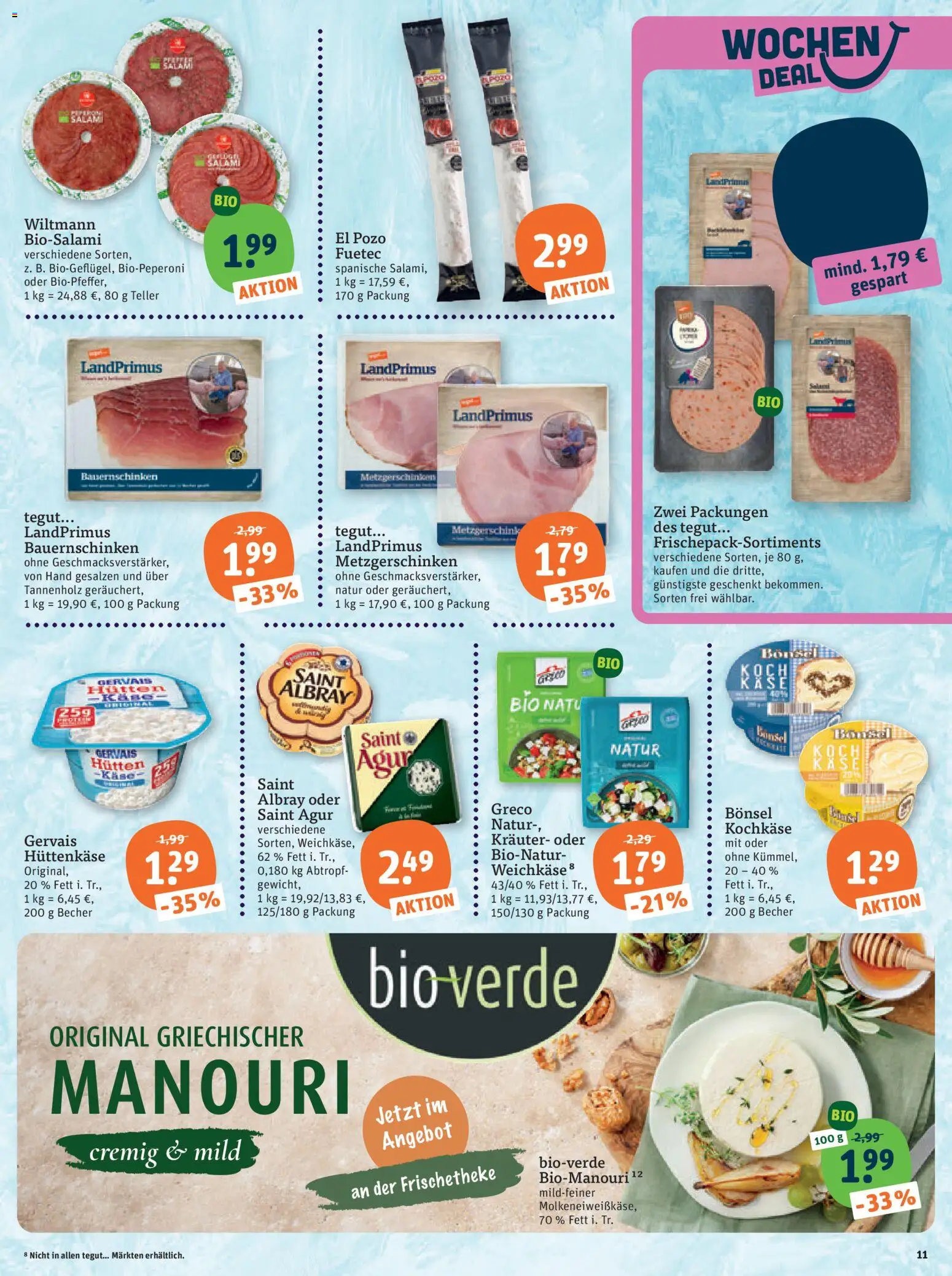 Tegut Prospekt – gültig ab 12.10.2026 | Seite: 13 | Produkte: Salami, Hüttenkäse