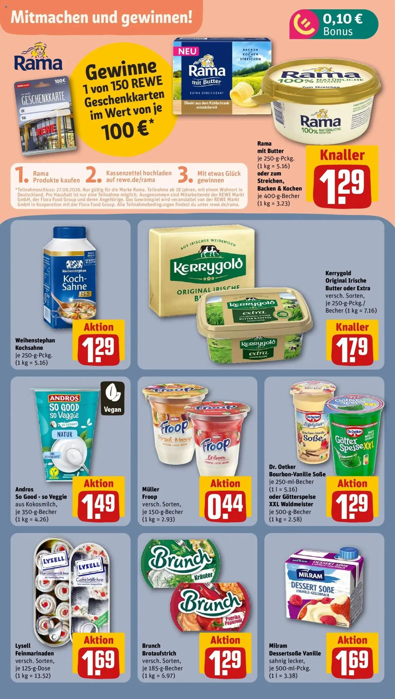 REWE Prospekt ab 21.09.2026 zum Blättern » Angebote | Seite: 19 | Produkte: Froop, Rama, Vanille, Paprika