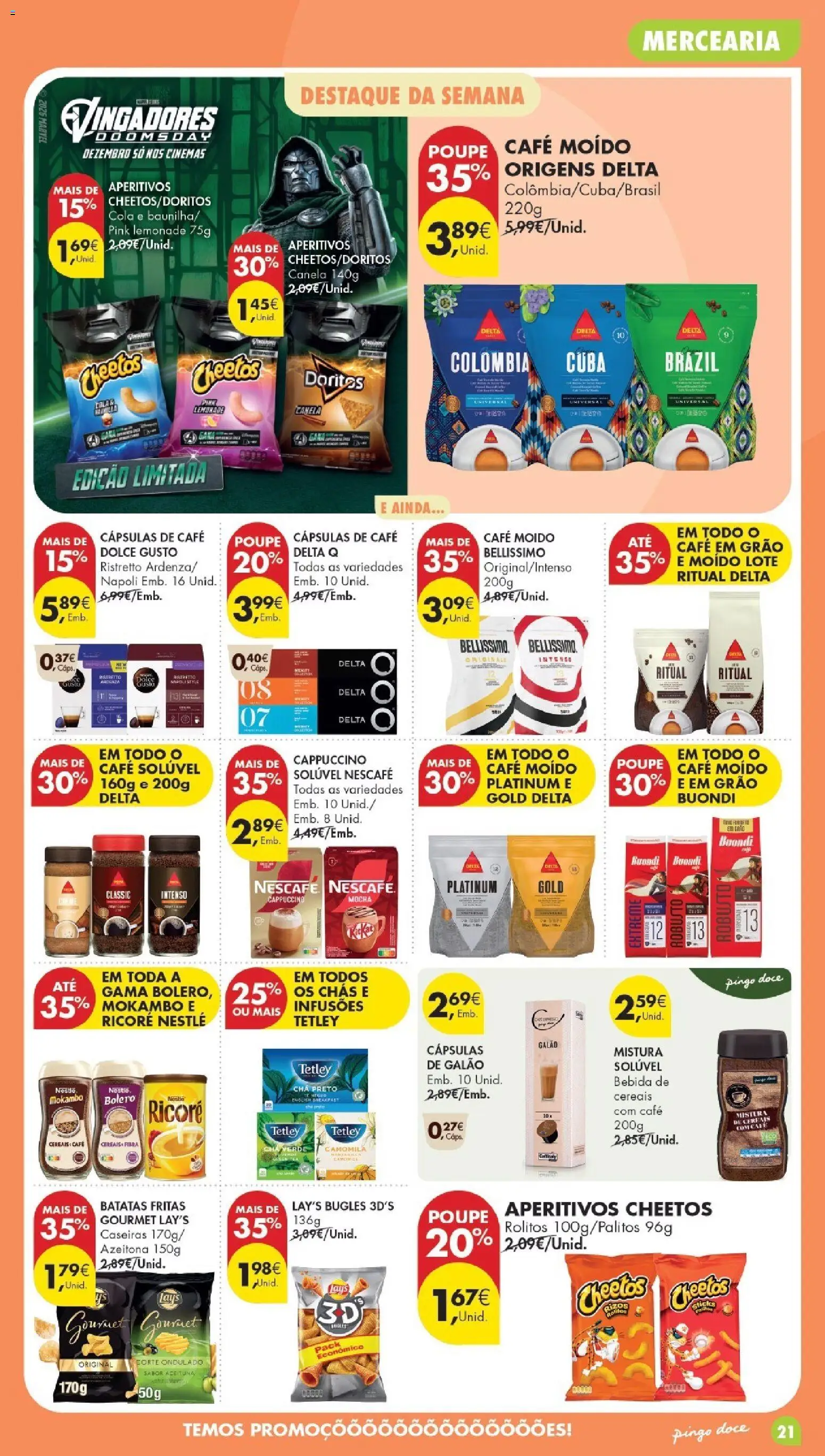 Pingo Doce folheto Poupe Esta Semana Madeira │ válido de 06/10/2026 | Página: 21 | Produtos: Café solúvel, Chás, Cereais, Batatas fritas