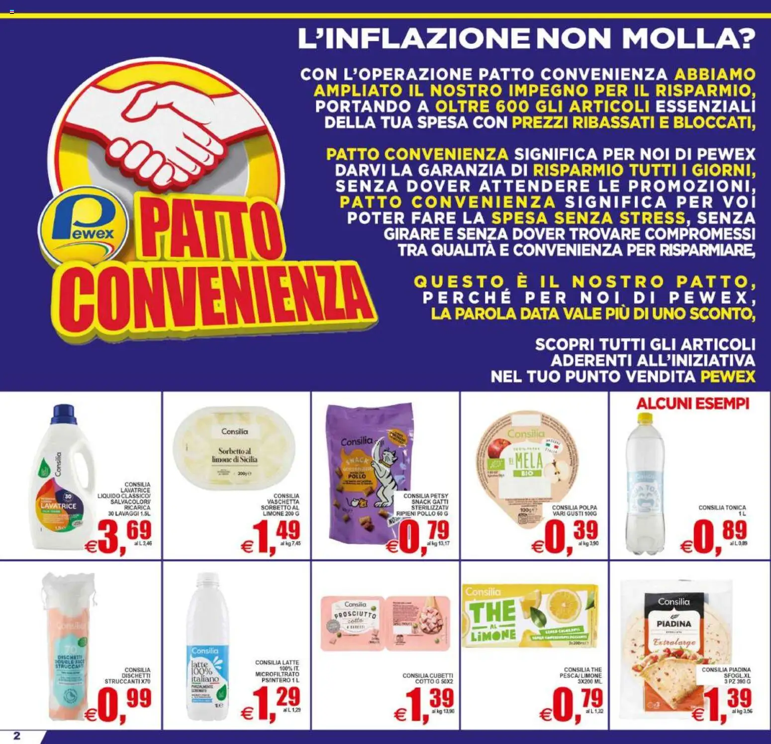 Volantino Pewex del 31/07/2026 | Pagina: 2 | Prodotti: Pollo, Latte, Lavatrice, Data