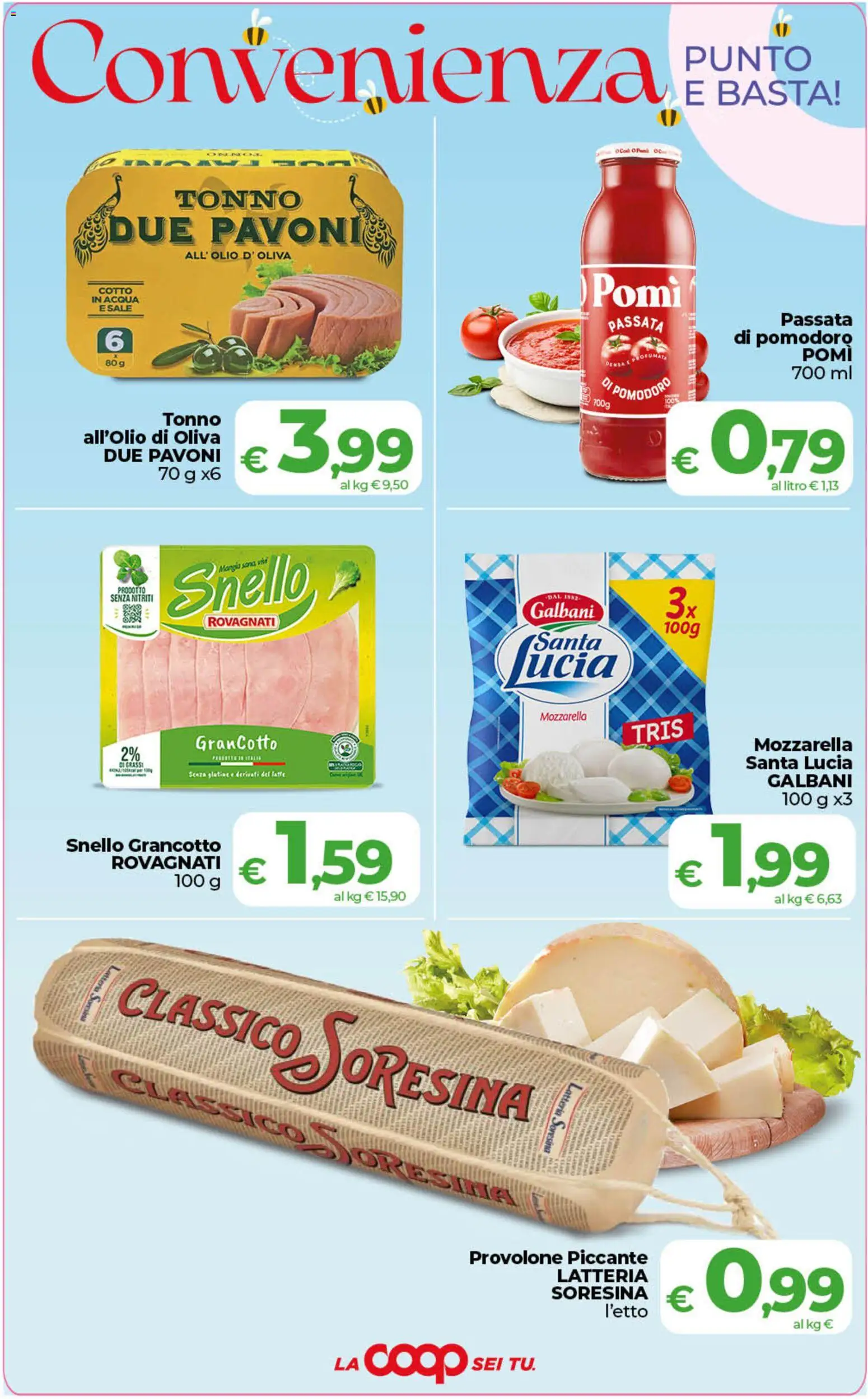 Volantino COOP del 29.05.2026 | Pagina: 3 | Prodotti: Provolone, Acqua, Mozzarella, Latte