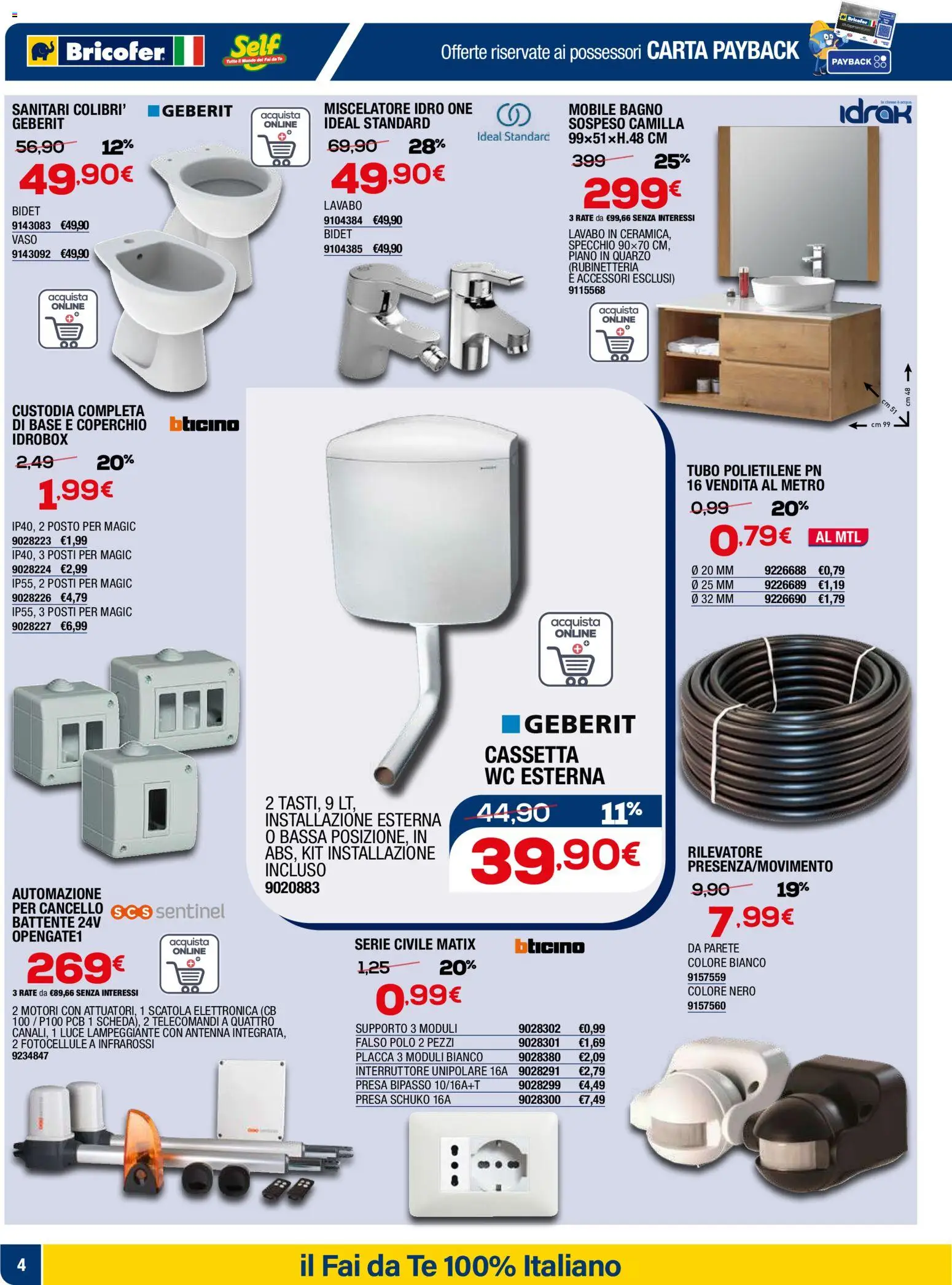 Volantino Self del 05.03.2026 | Pagina: 4 | Prodotti: Mobile, Presa, Scatola, WC