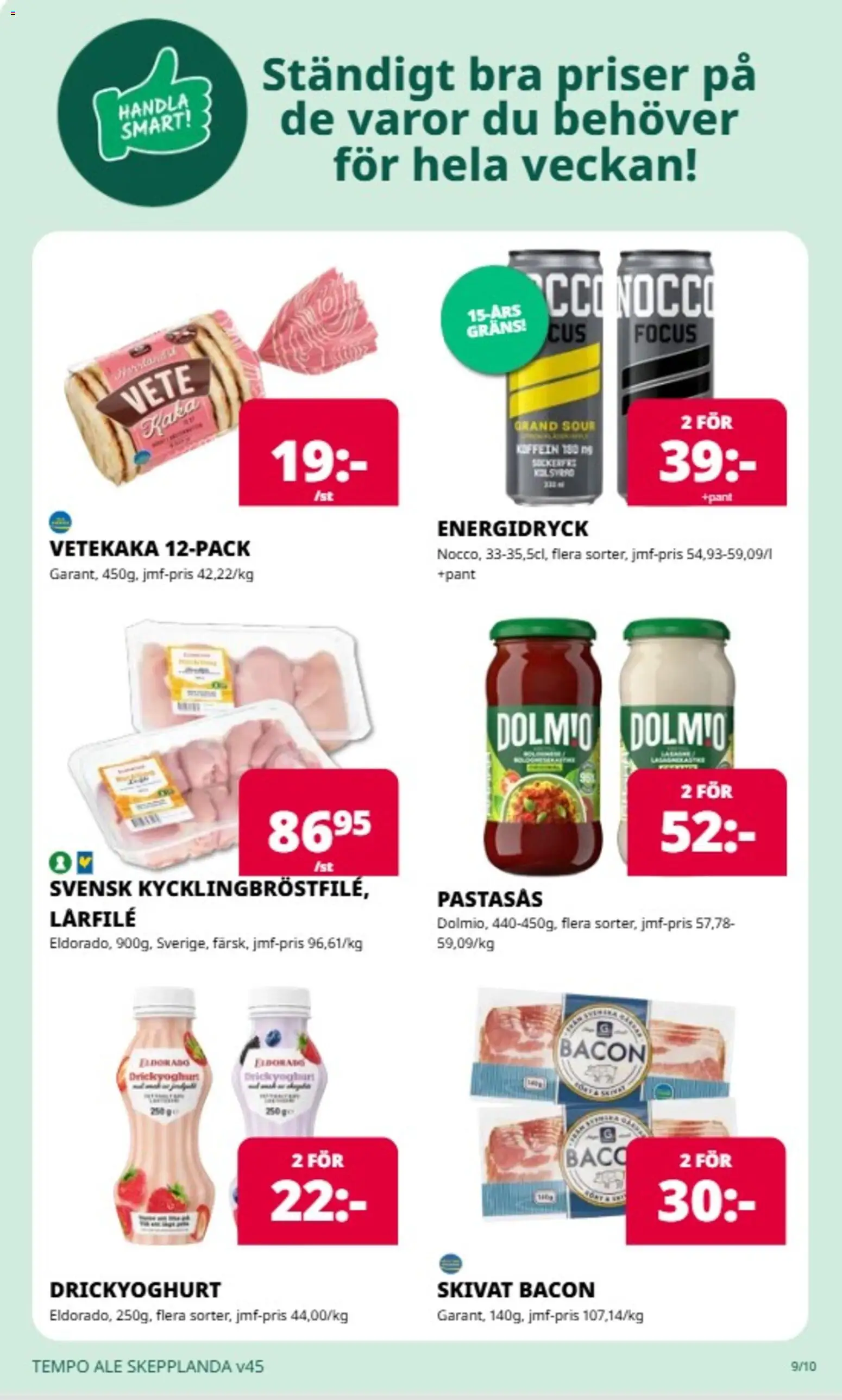 Tempo reklamblad aktuell från 02/11/2026 | Sida: 9 | Produkter: Bacon, Energidryck