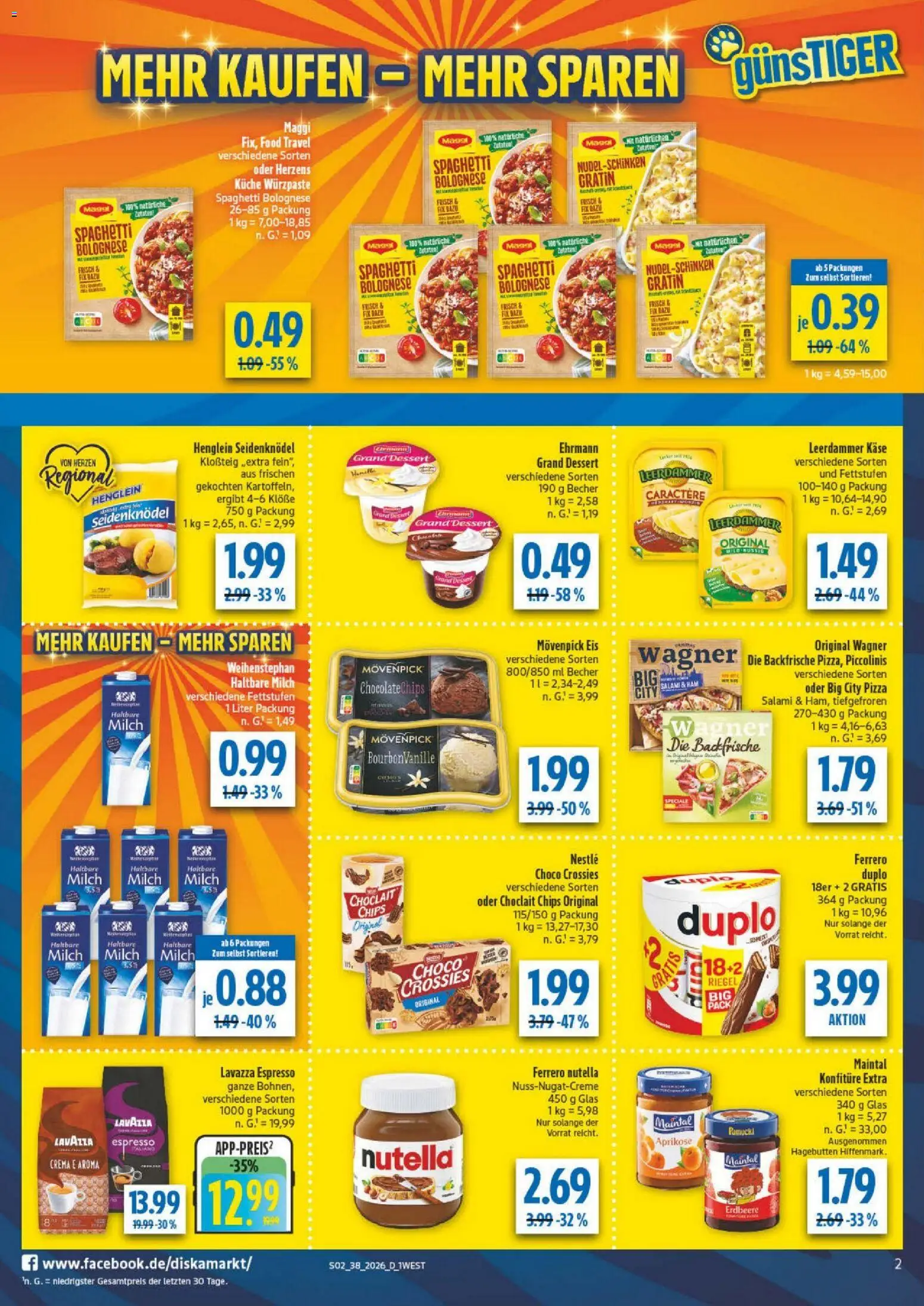 Diska - Diska Angebote Bayern KW38 – gültig ab 09.09.2026 | Seite: 2 | Produkte: Maggi, Movenpick eis, Chips, Eis