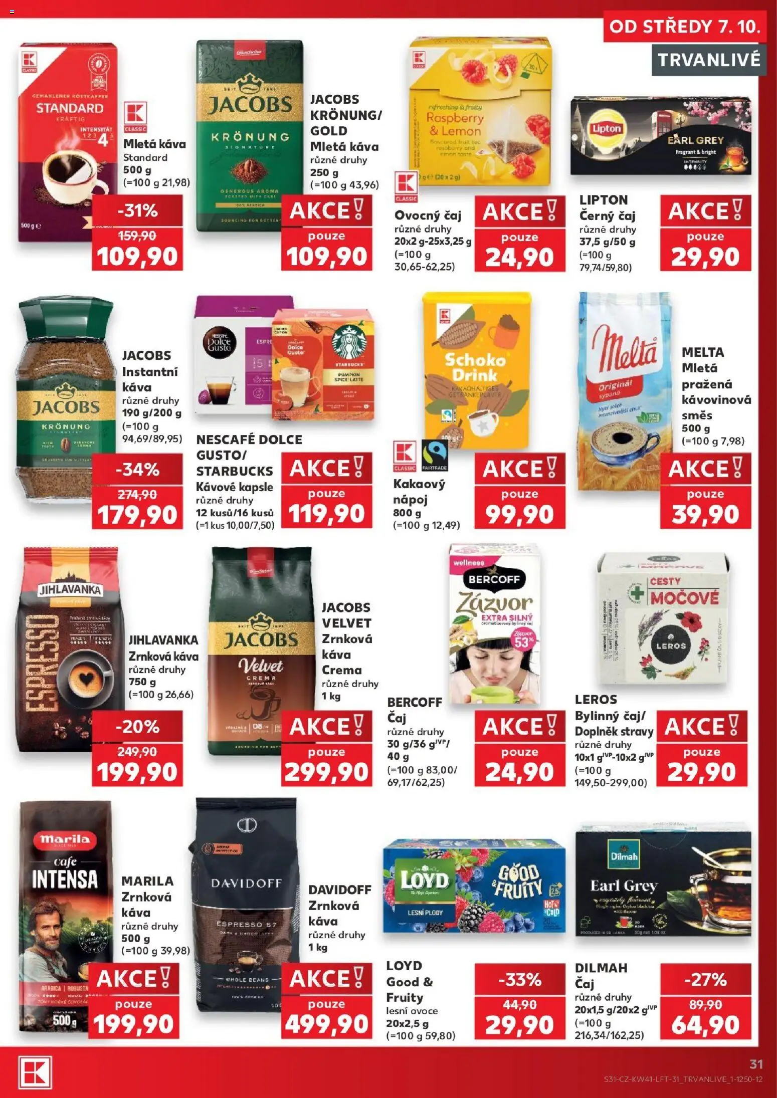 Kaufland leták - Ostrava od 07.10.2026 | Strana: 31 | Produkty: Nescafé Dolce Gusto, Crema, Lesní plody, Zázvor
