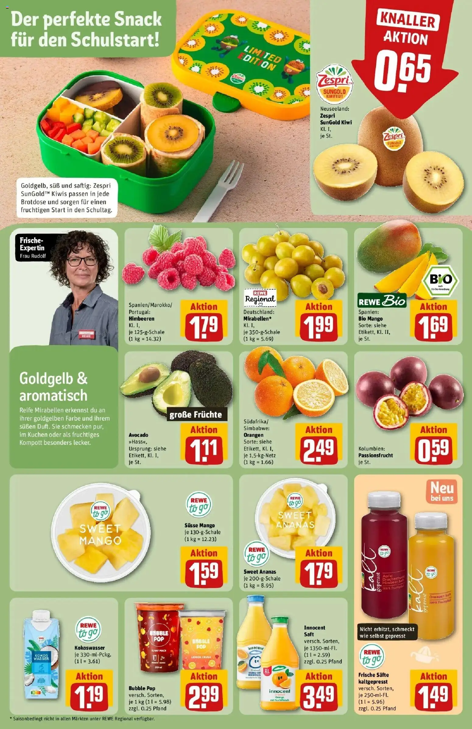 REWE Prospekt ab 24.08.2026 zum Blättern » Angebote | Seite: 6 | Produkte: Ananas, Avocado, Mango, Kiwi