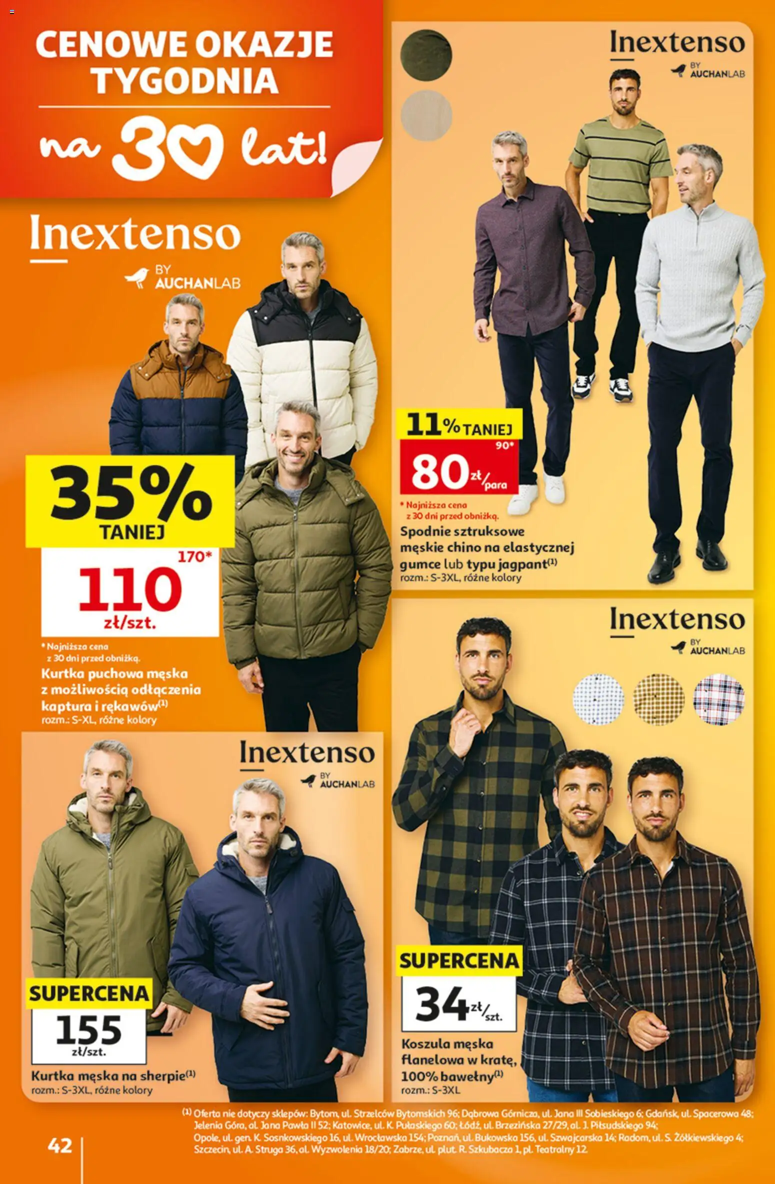 Auchan gazetka - Hipermarket od 08.10.2026 | Strona: 42 | Produkty: Koszula, Kurtka, Spodnie
